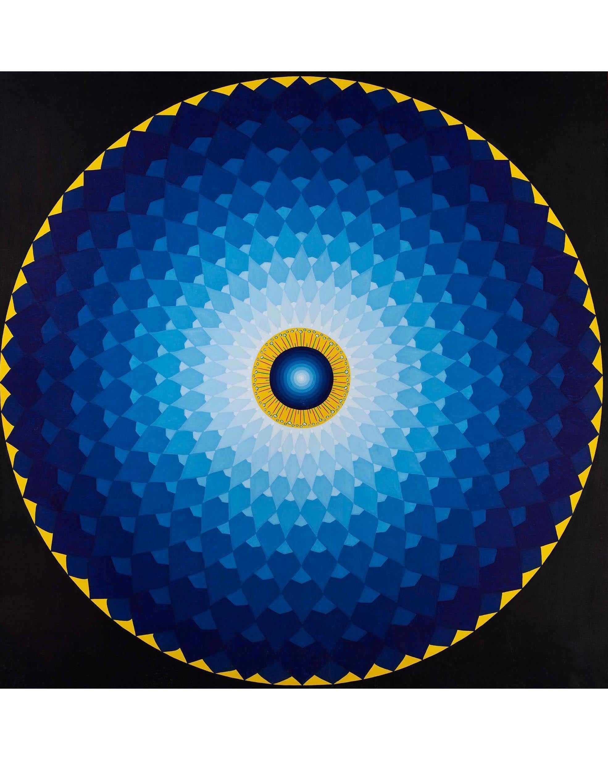 Conspicuous Lotus Petal Halo Mandala | Hand Painted Mandala Art from Nepal