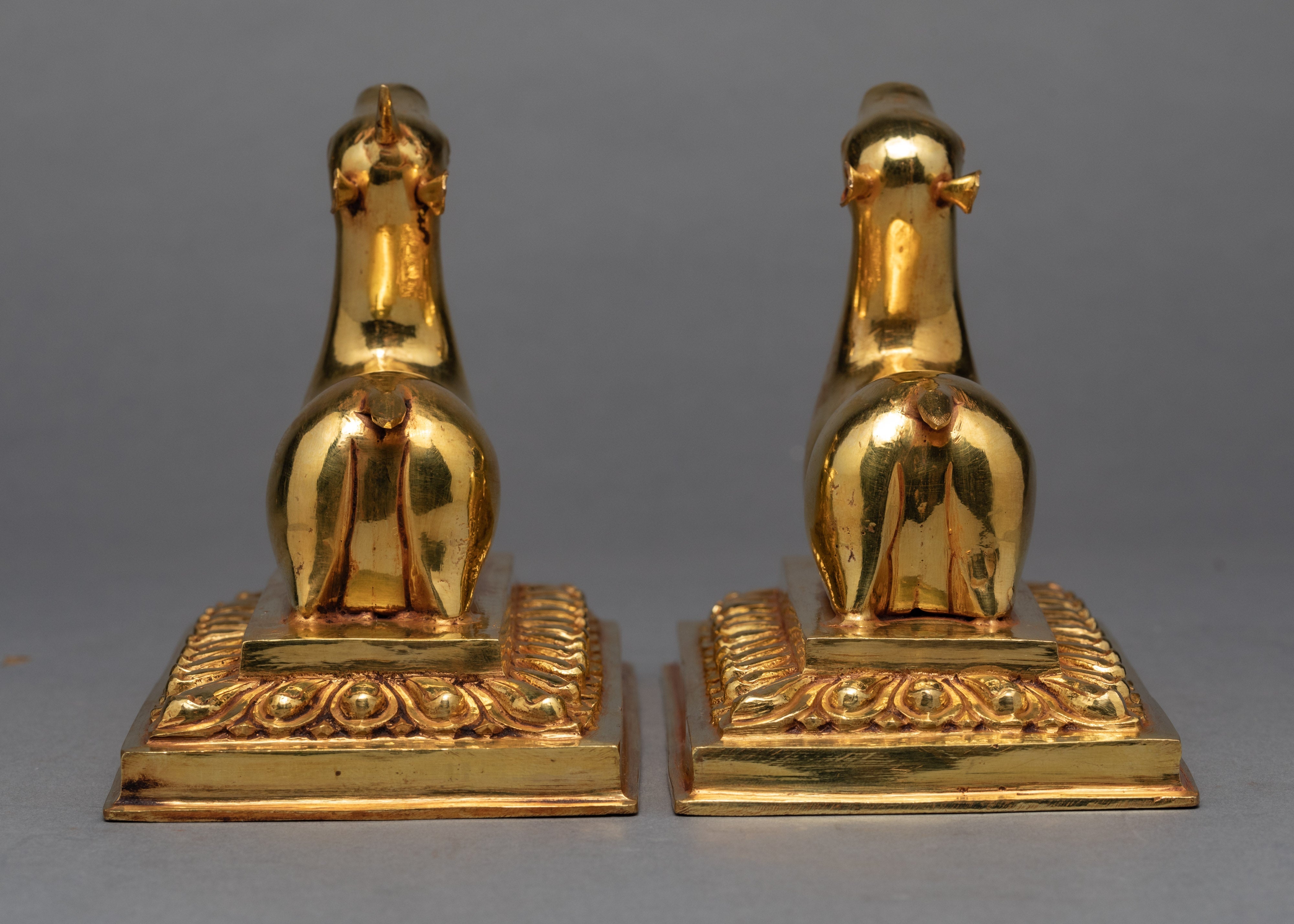 Golden Wheel and A Pair Of Deer | Dharma Chakra And Wheel