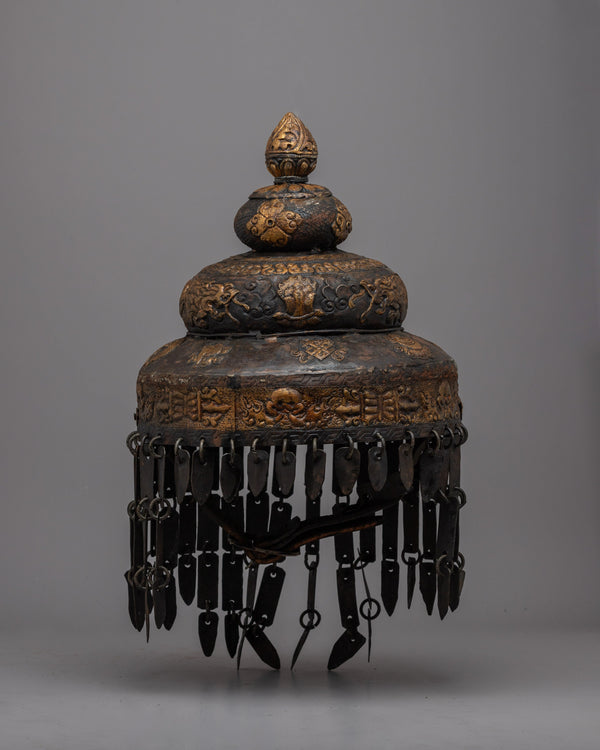 Ceremonial Tibetan Crown | Symbolizing Enlightenment and Wisdom