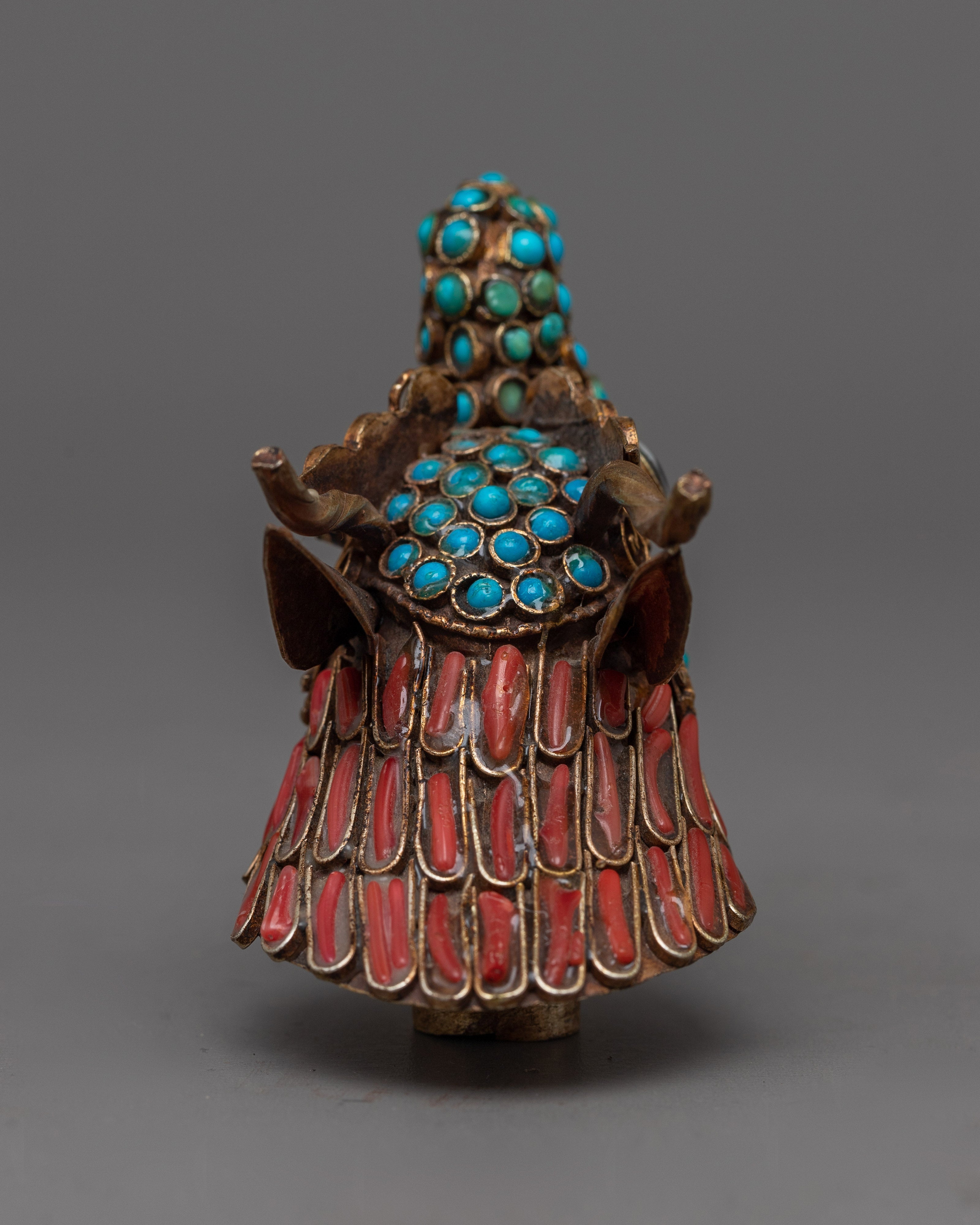 Chinese Dragon Statue Set | Copper Statues Adorned with Gemstones