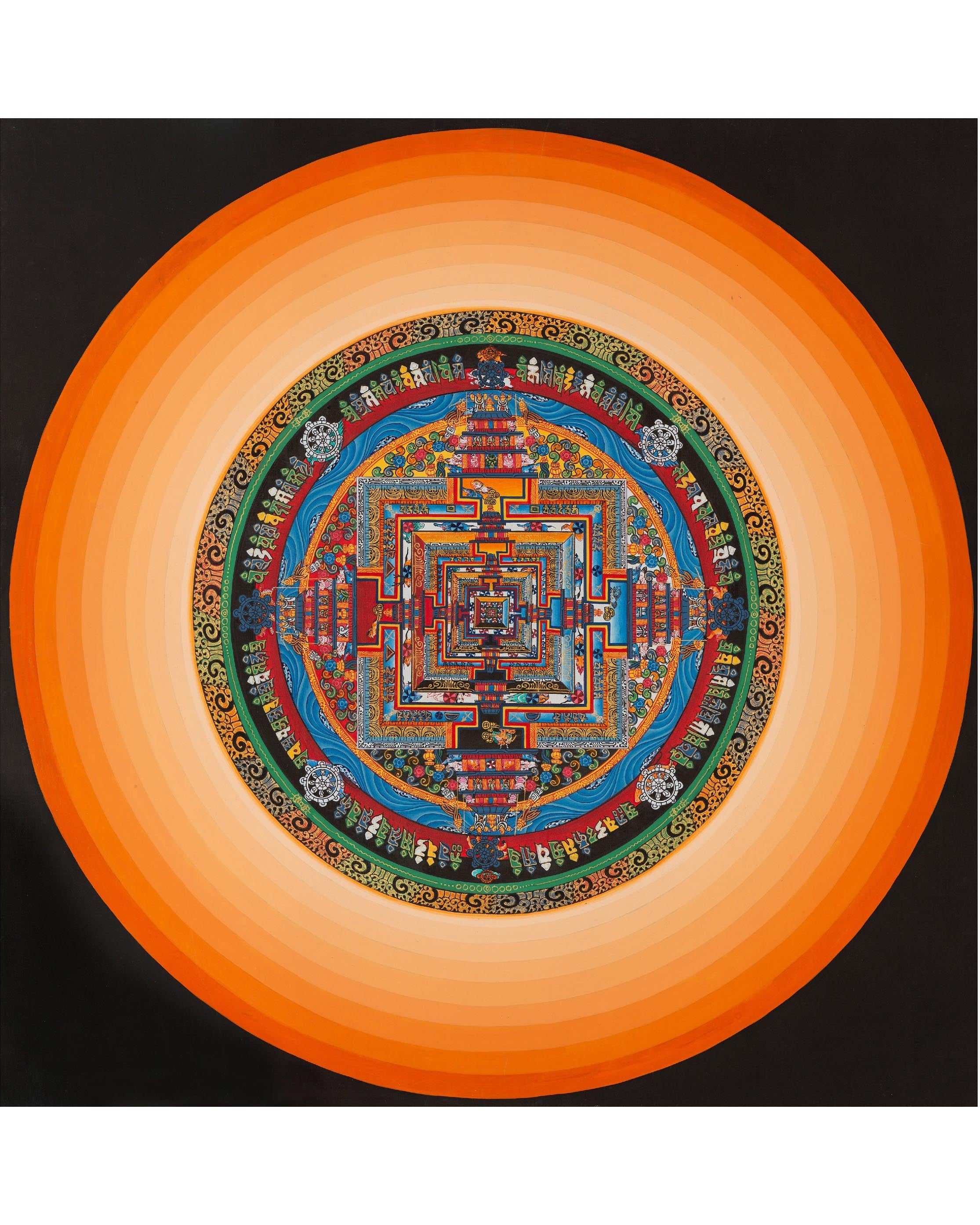 FineQuality Kalachakra Mandala | Mandala with Orange Halo