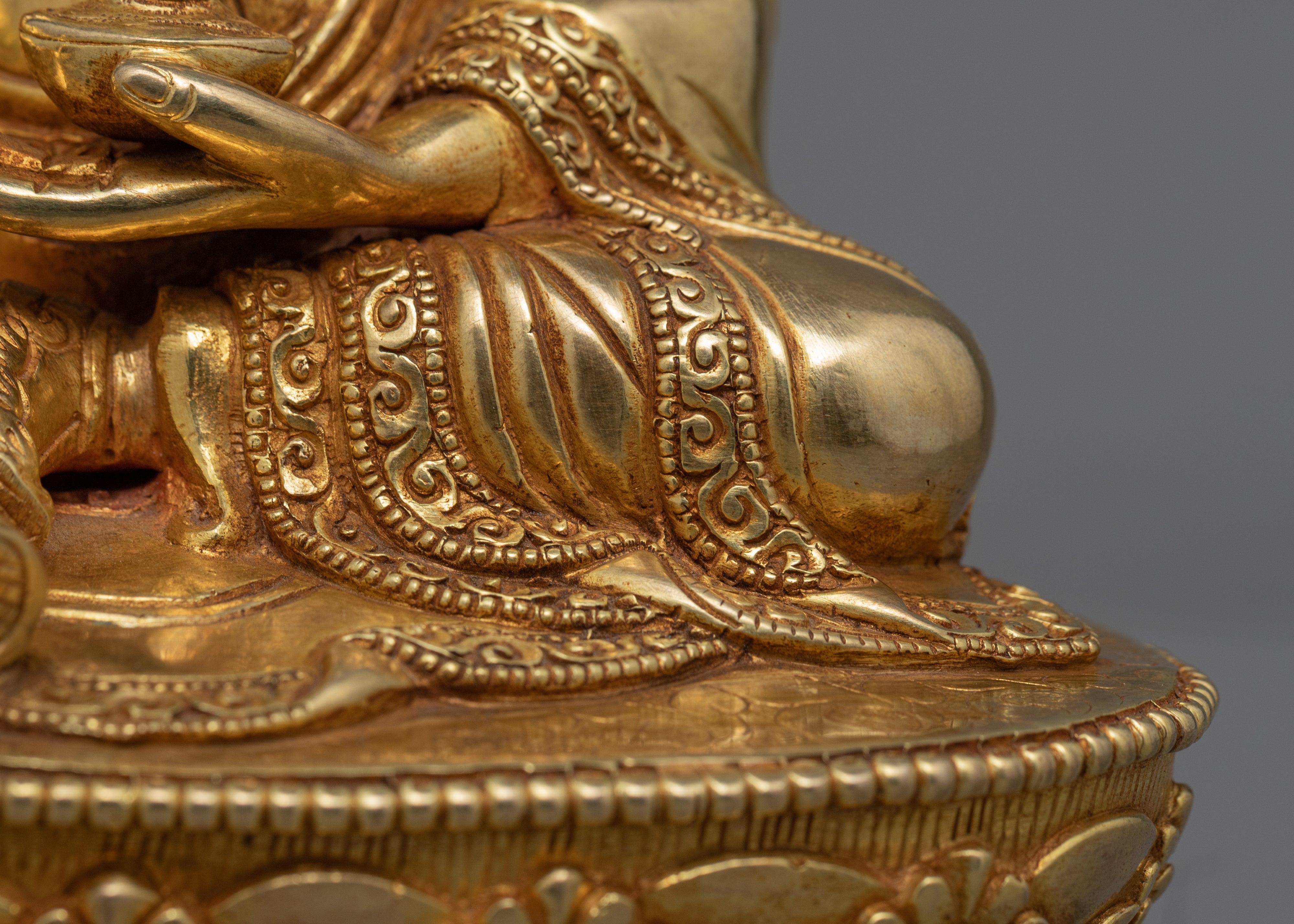 Traditionally Hand-Crafted Guru Rinpoche Prayer Statue | Lotus Born Master Padmasambhava Art