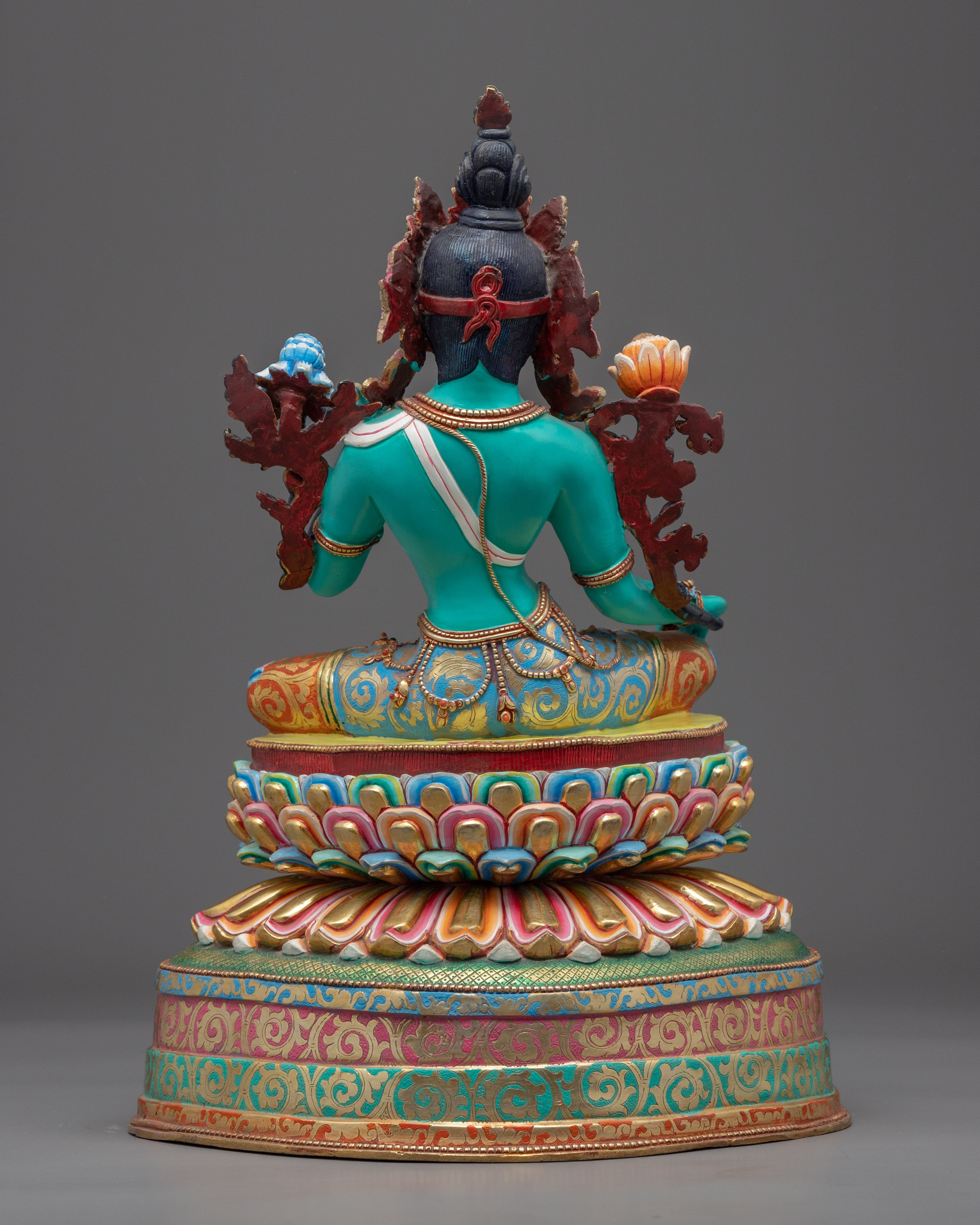 Tibetan Green Tara Guru Sculpture | Female Bodhisattva Statue for Meditation