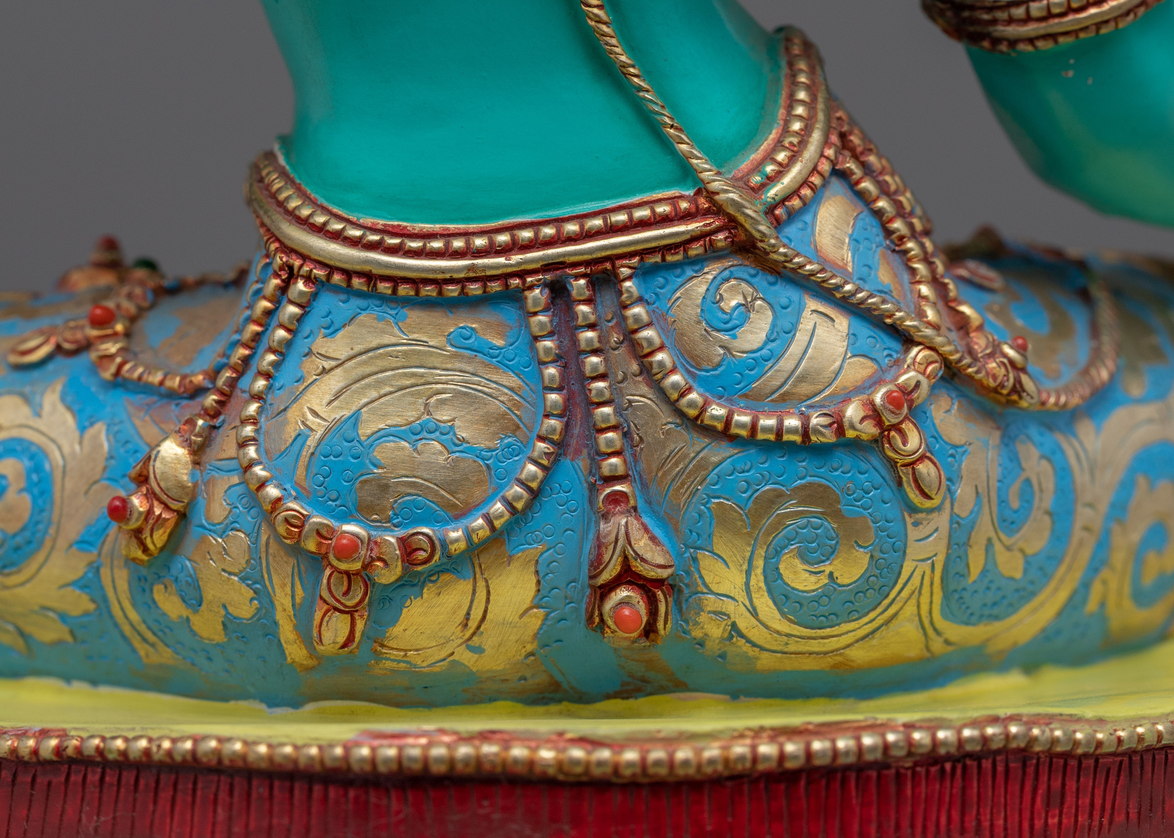 Tibetan Green Tara Guru Sculpture | Female Bodhisattva Statue for Meditation