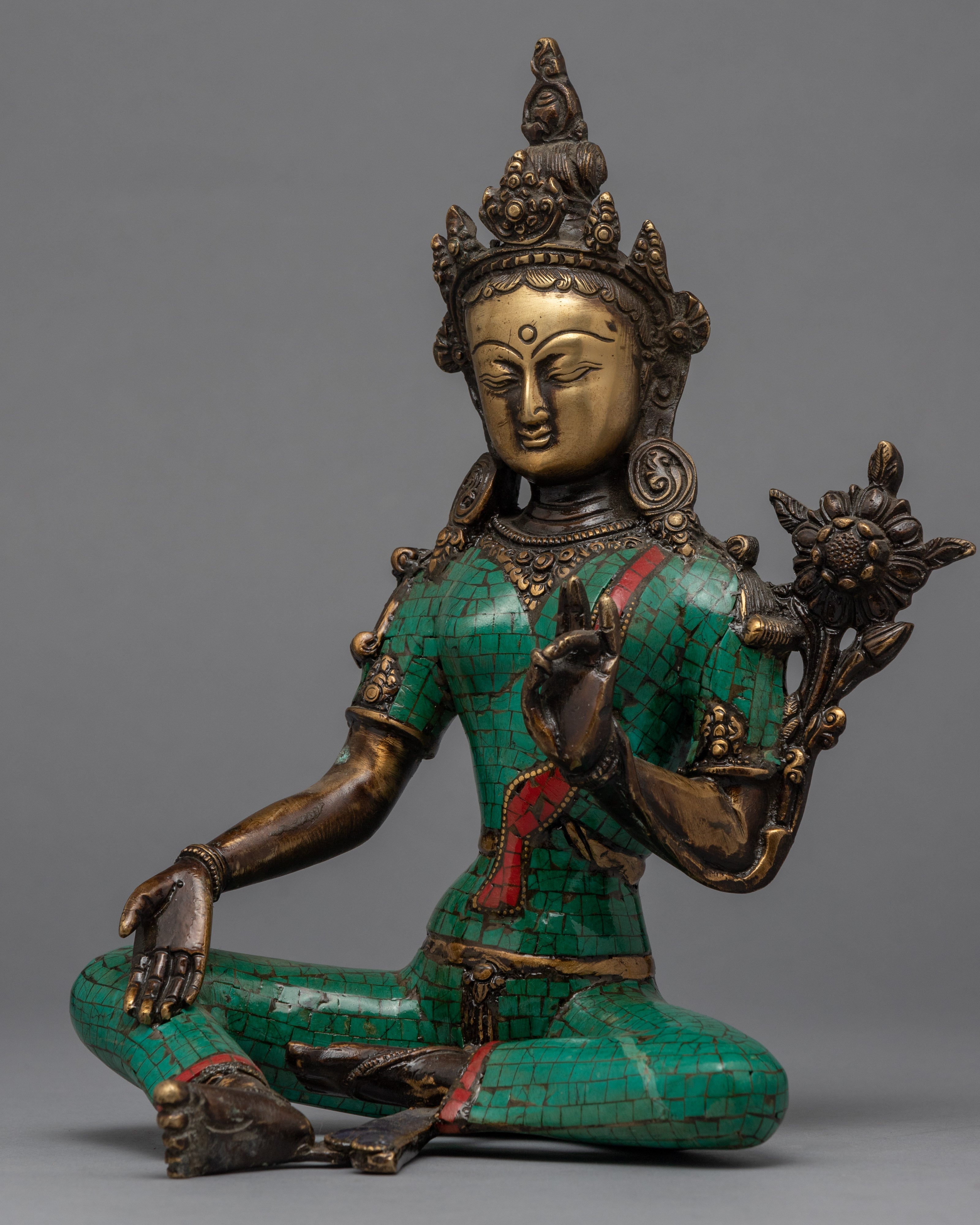 Green Tara Indoor Sculpture | TIbetan Art Work
