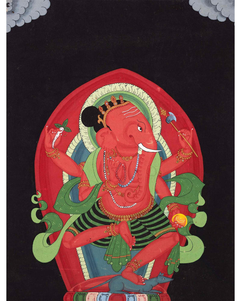 Ganesh Thangka Painting | Wall hanging Decoration for Positivity