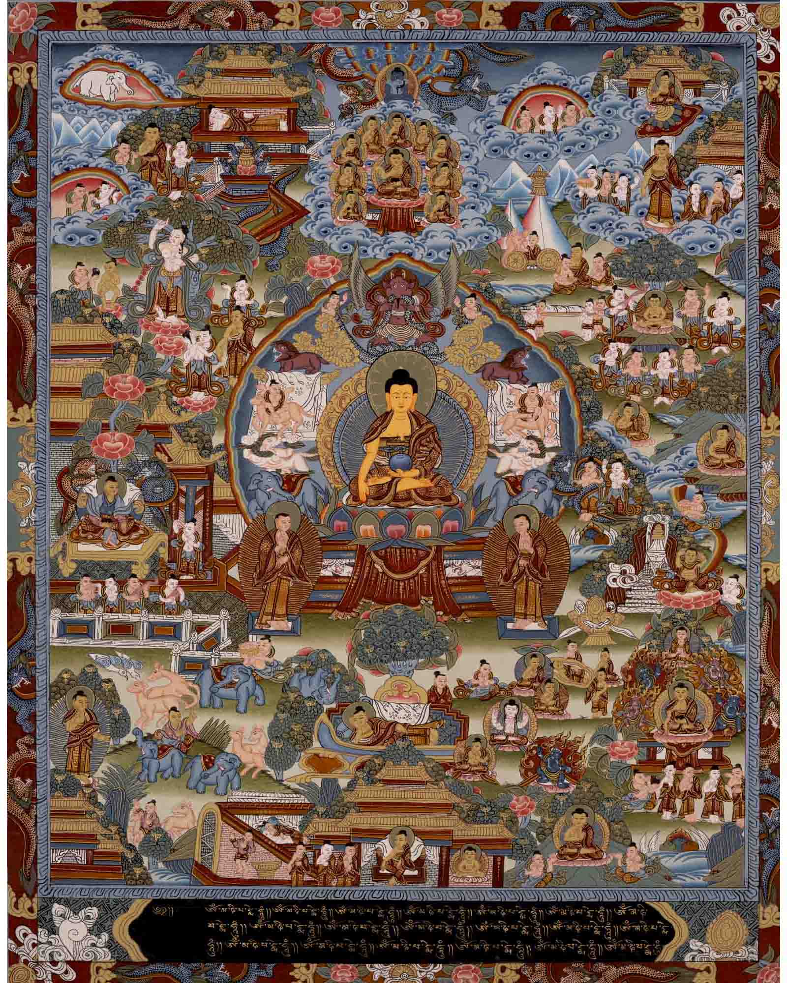 Gautam Buddha's Life Story | Religious Buddhist Thangka | Wall Decors