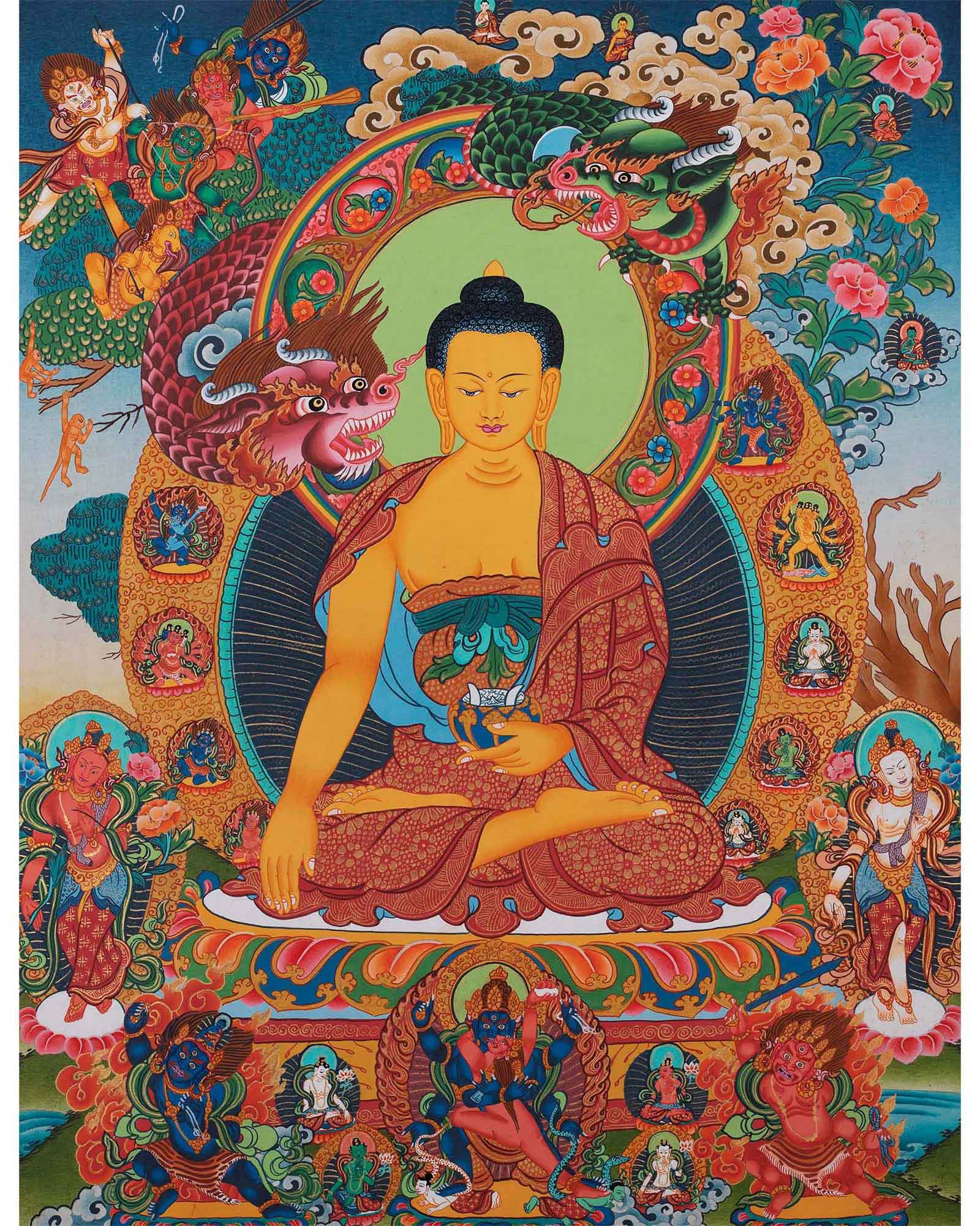 Gautama Buddha Thangka | Wall Decor | Tibetan Hand Painting