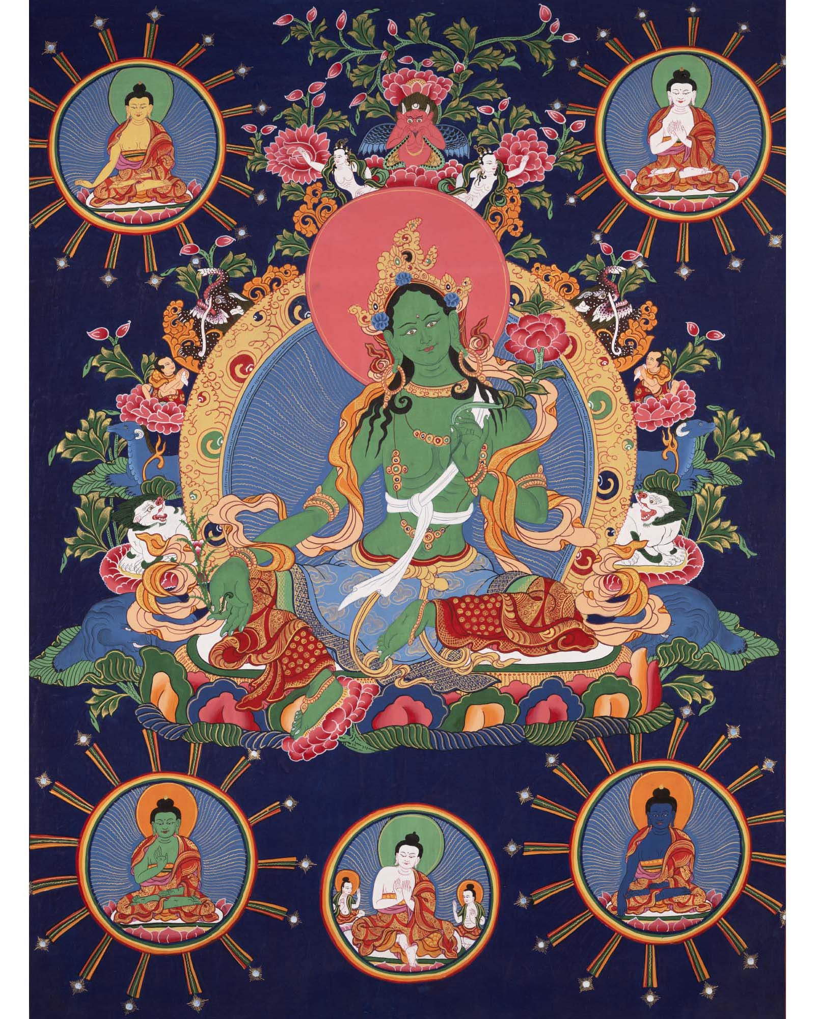 Green Tara Thangka | Wall Decor Painting