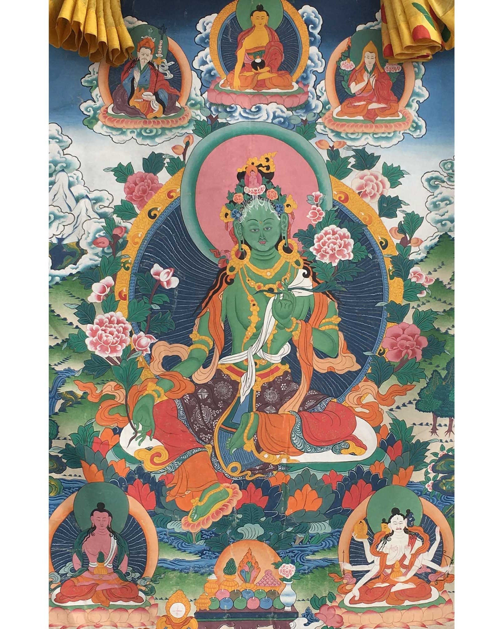 Green Tara Thangka  | Original hand-painted Thangka