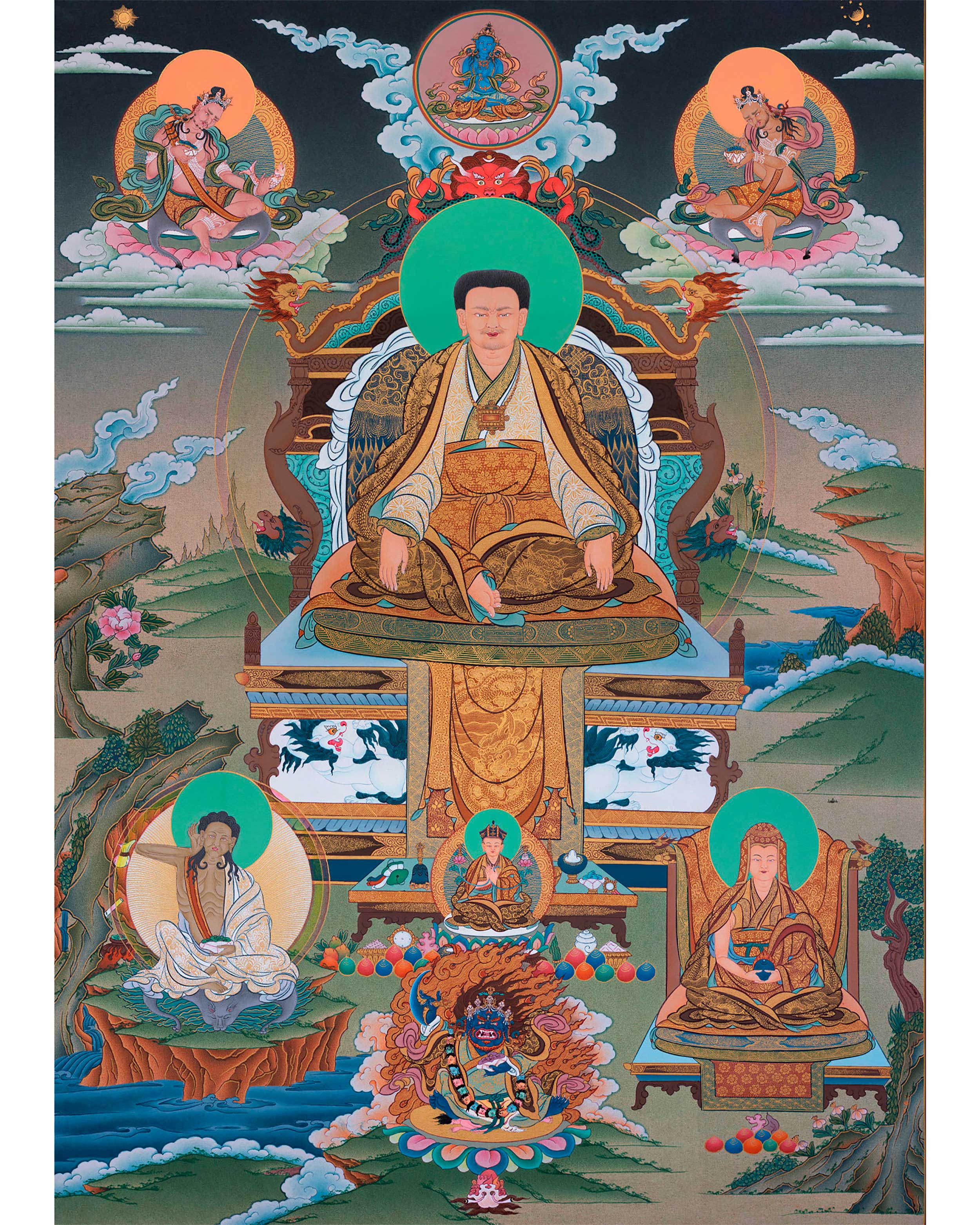 guru marpha, kagyu thangka, milarepa