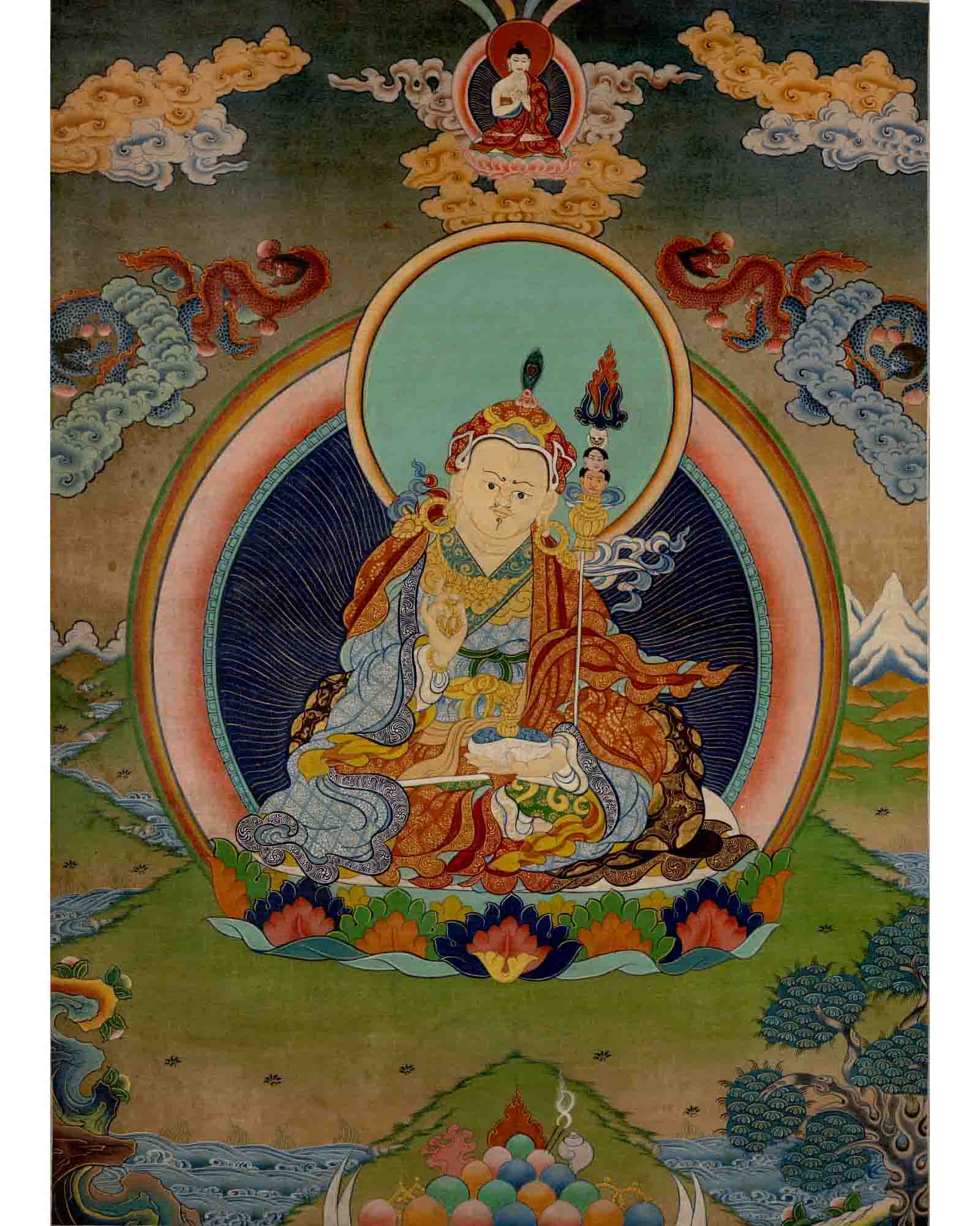 Guru Rinpoche Padmasambhava | Buddhist Thangka Art | Wall Decors
