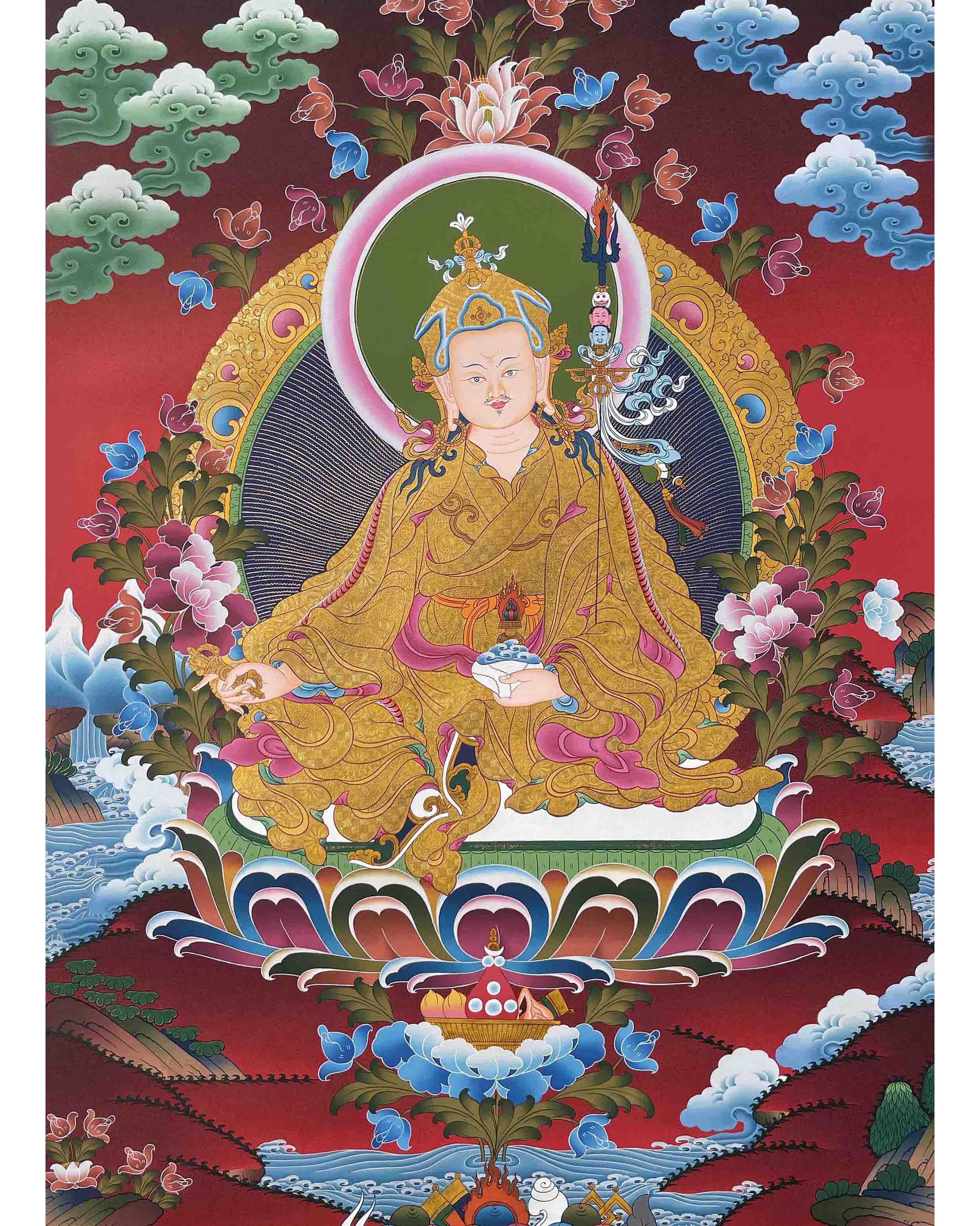 Guru Rinpoche Thangka | Religious Buddhist Art | Wall Decors