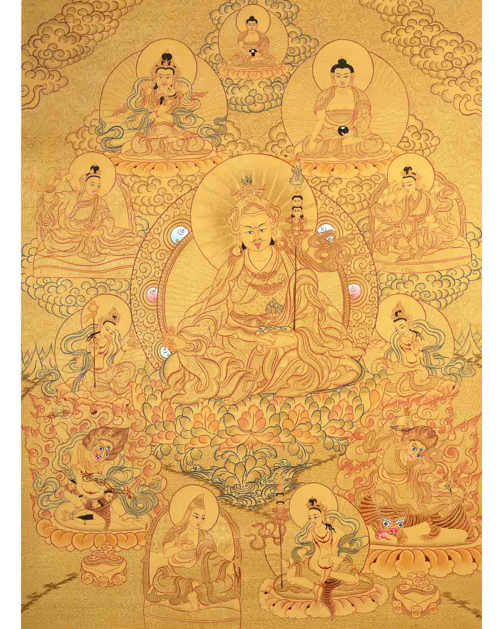 Guru Rinpoche Thangka | Hand Painted Buddhist Art | Wall Decors