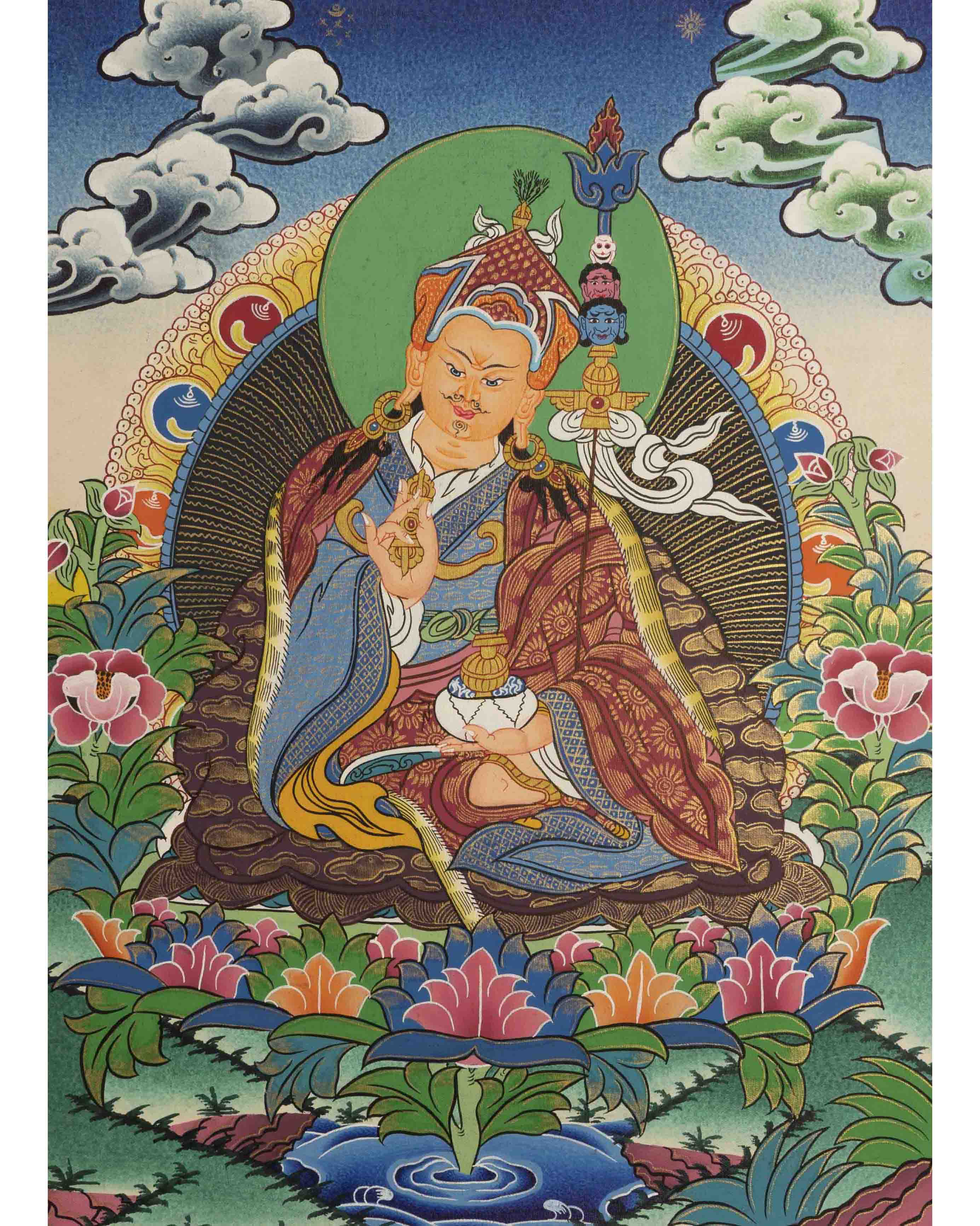 Guru Rinpoche Thangka | Spiritual Wall Decor