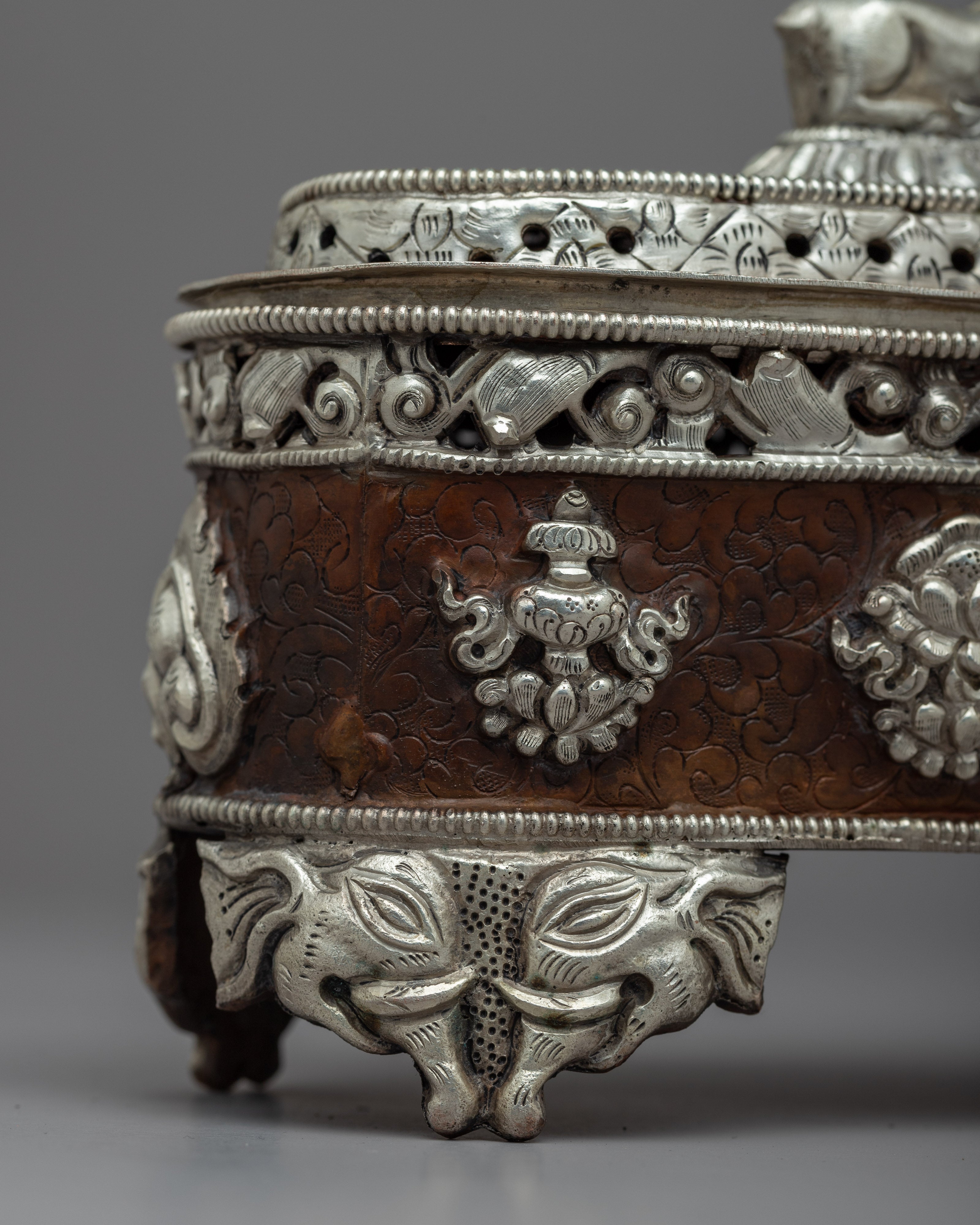 Tibetan Silver Plated Incense Burner | Beautiful Nepalese Ritual Altar