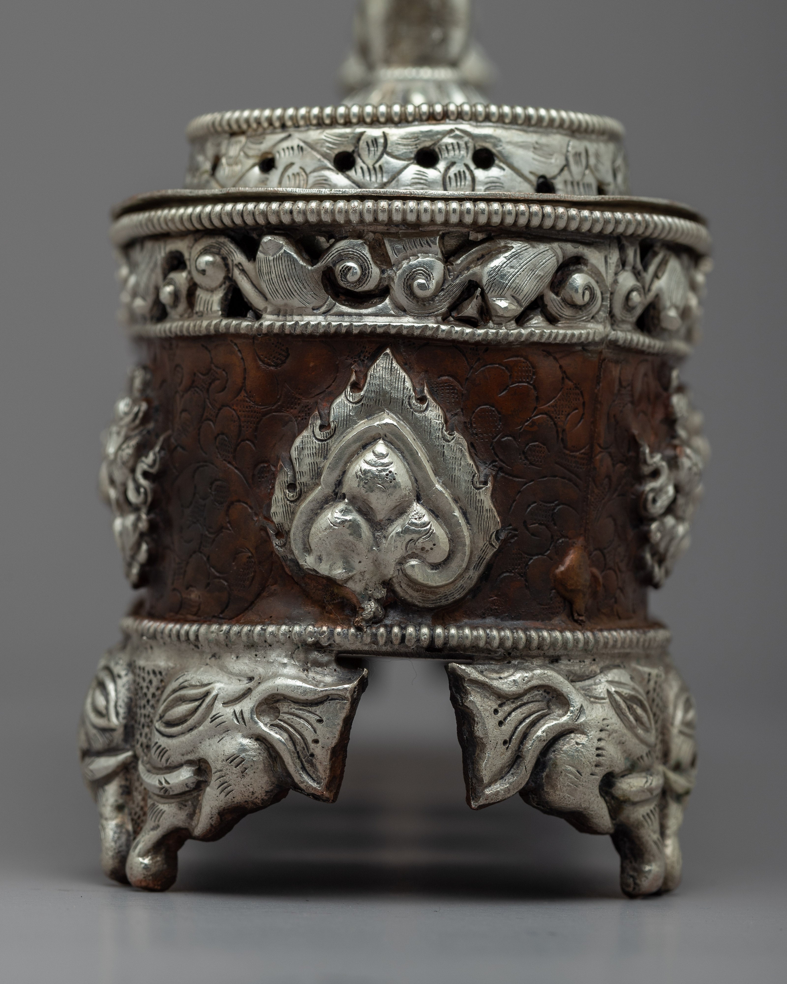 Tibetan Silver Plated Incense Burner | Beautiful Nepalese Ritual Altar
