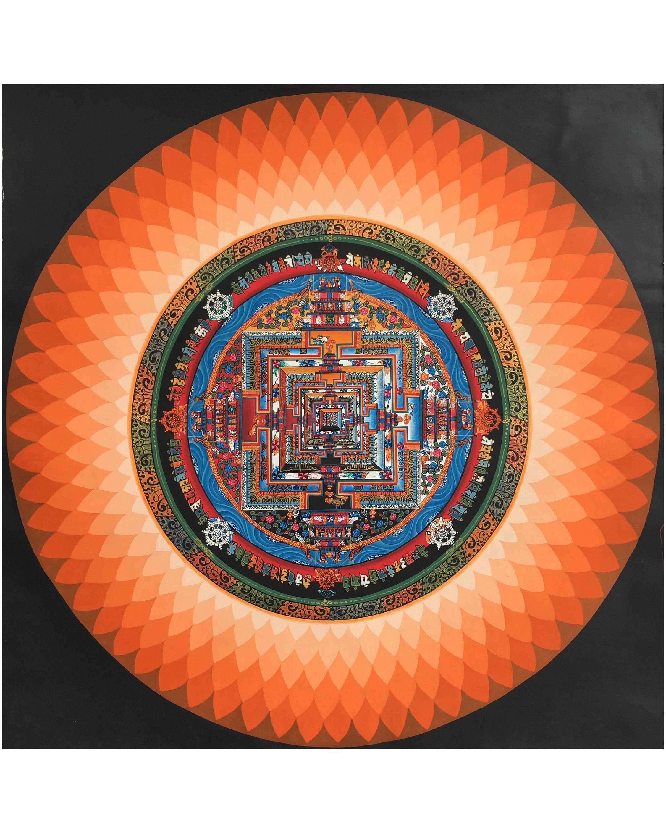 Kalachakra Mandala With Lotus | Tibetan Art | Thangka Painting