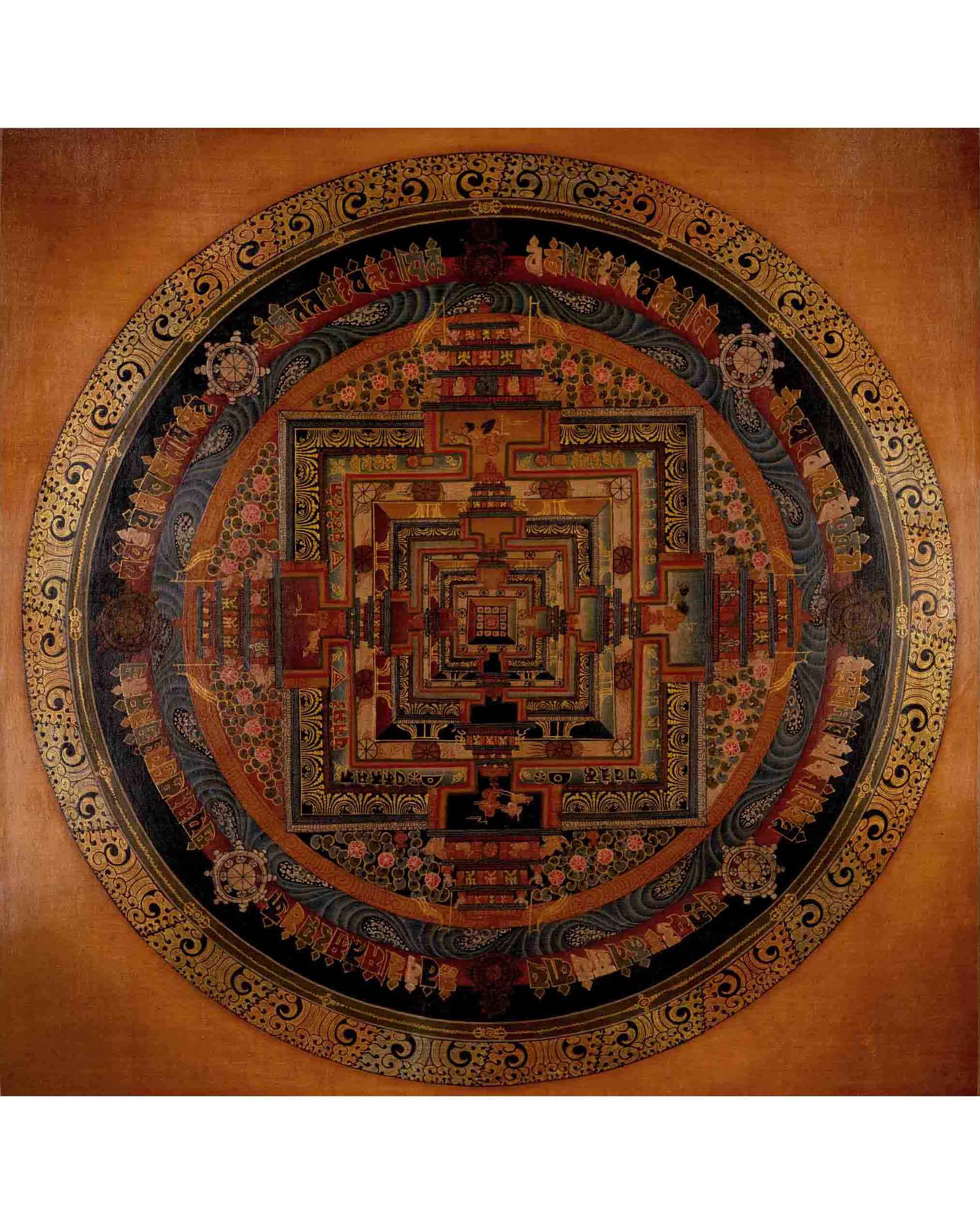 Tibetan Kalachakra Mandala | Traditional Thangka | Wall Decors
