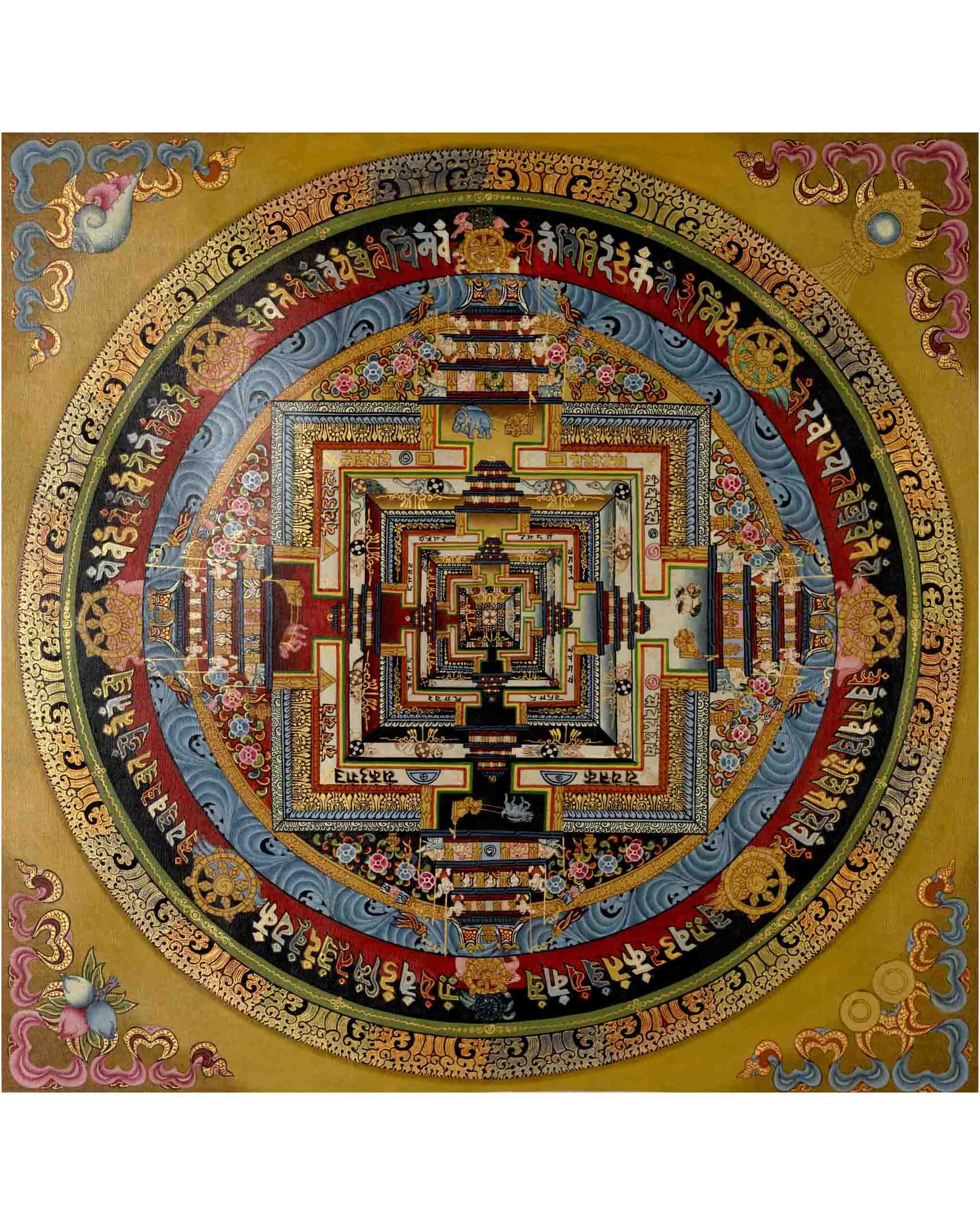 Kalachakra Mandala | Traditional Tibetan Thangka | Wall Decors