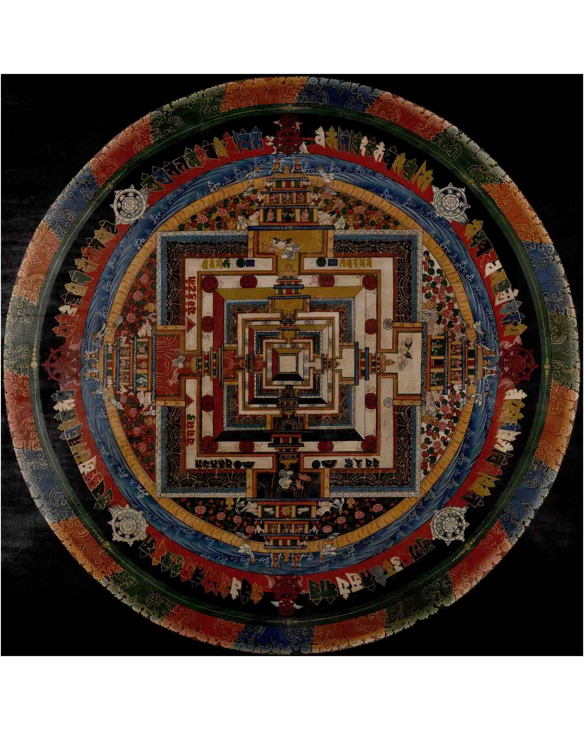 Kalachakra Mandala | Traditional Tibetan Thangka | Religious Wall Decors