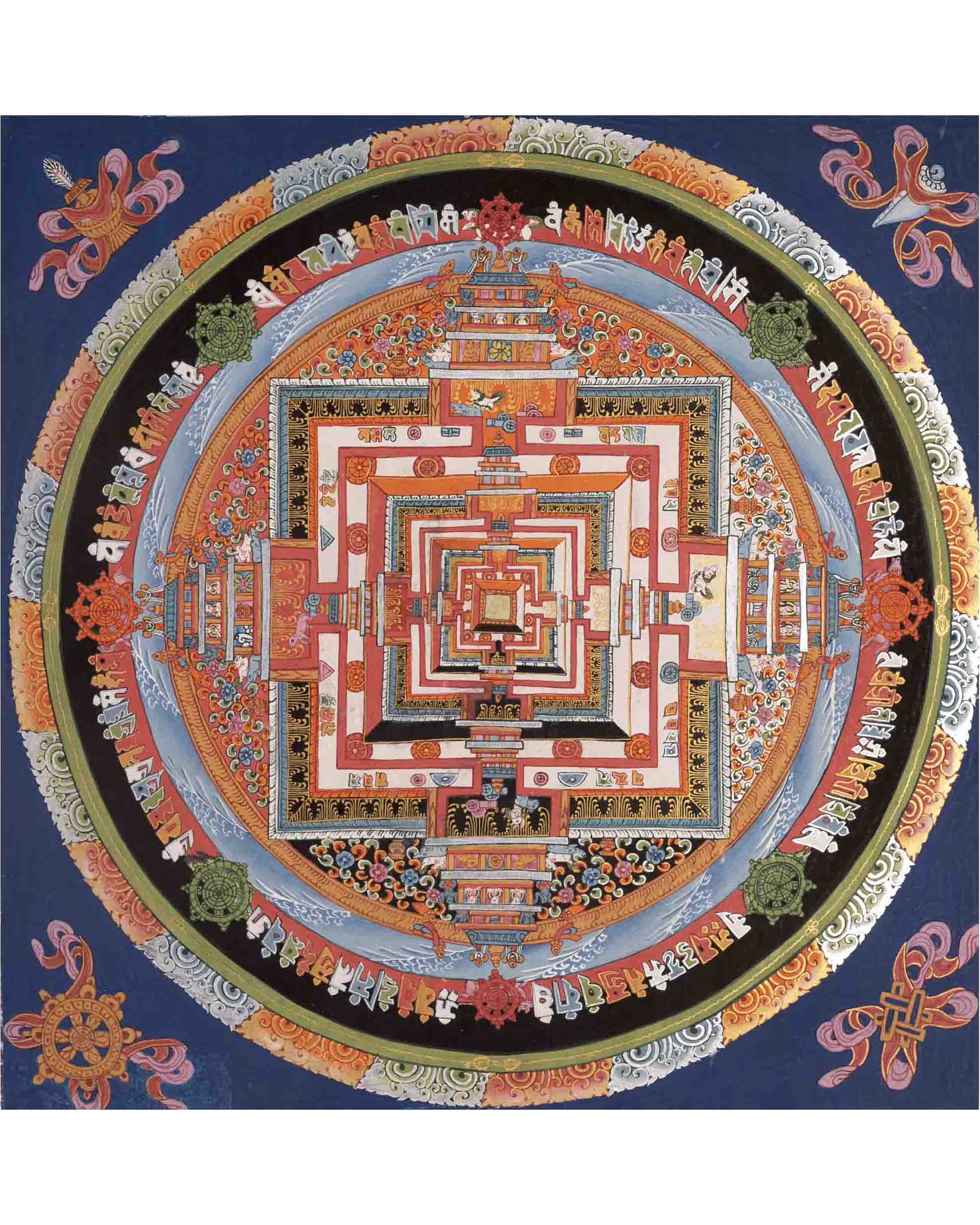 Traditional Kalachakra Mandala | Tibetan Thangka | Wall Decors