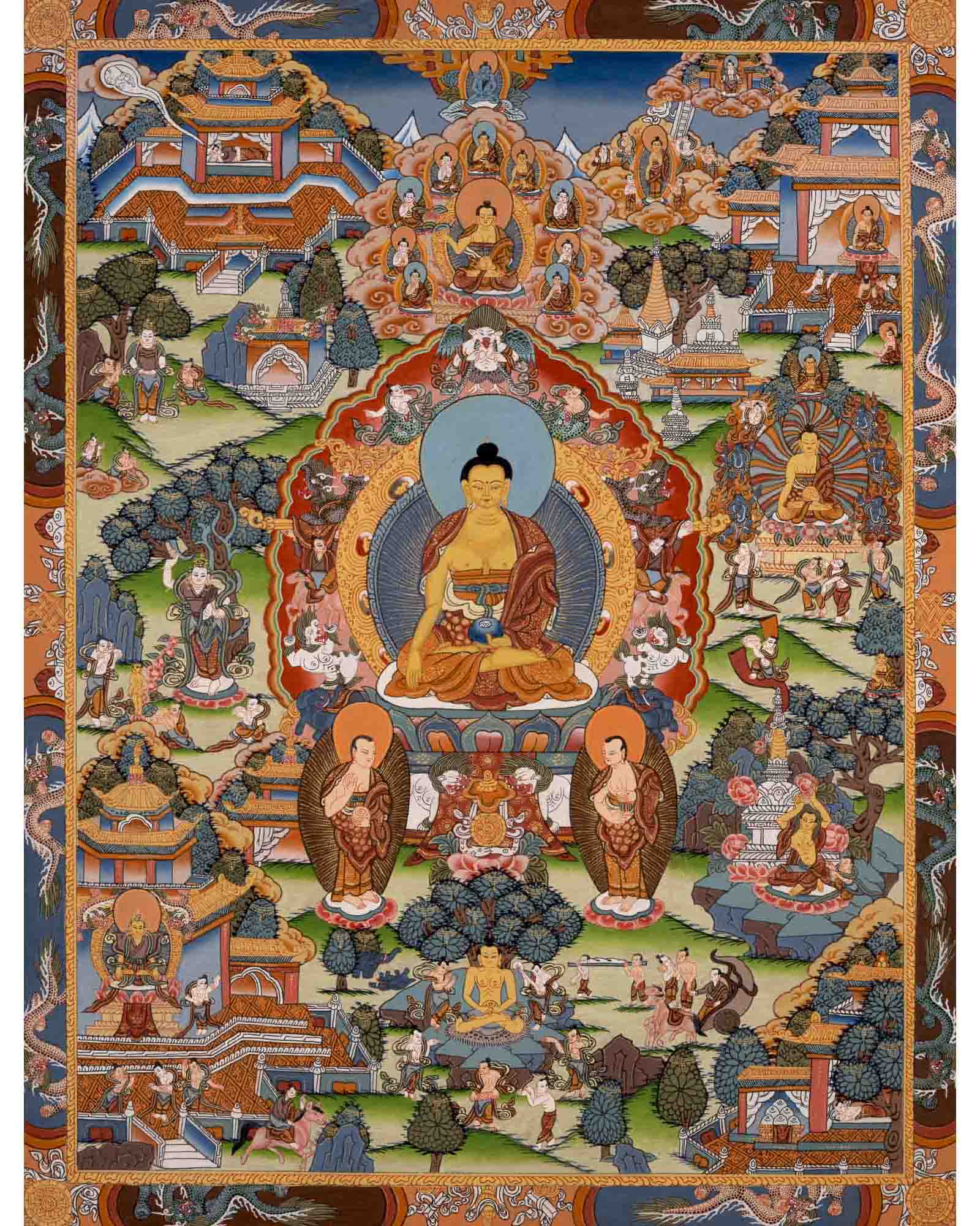 Life Story Of Gautam Buddha | Traditional Thangka Art | Wall Decors