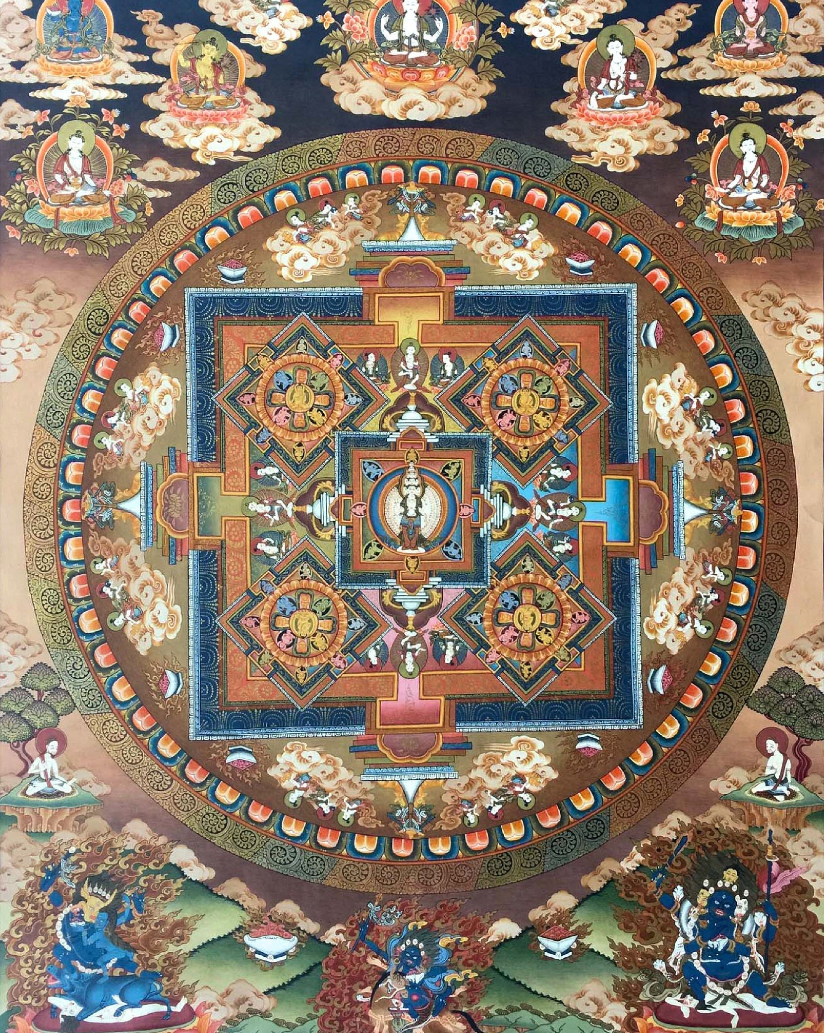 Lokeshvara Mandala Thangka | Mandala Thangka Wall Art