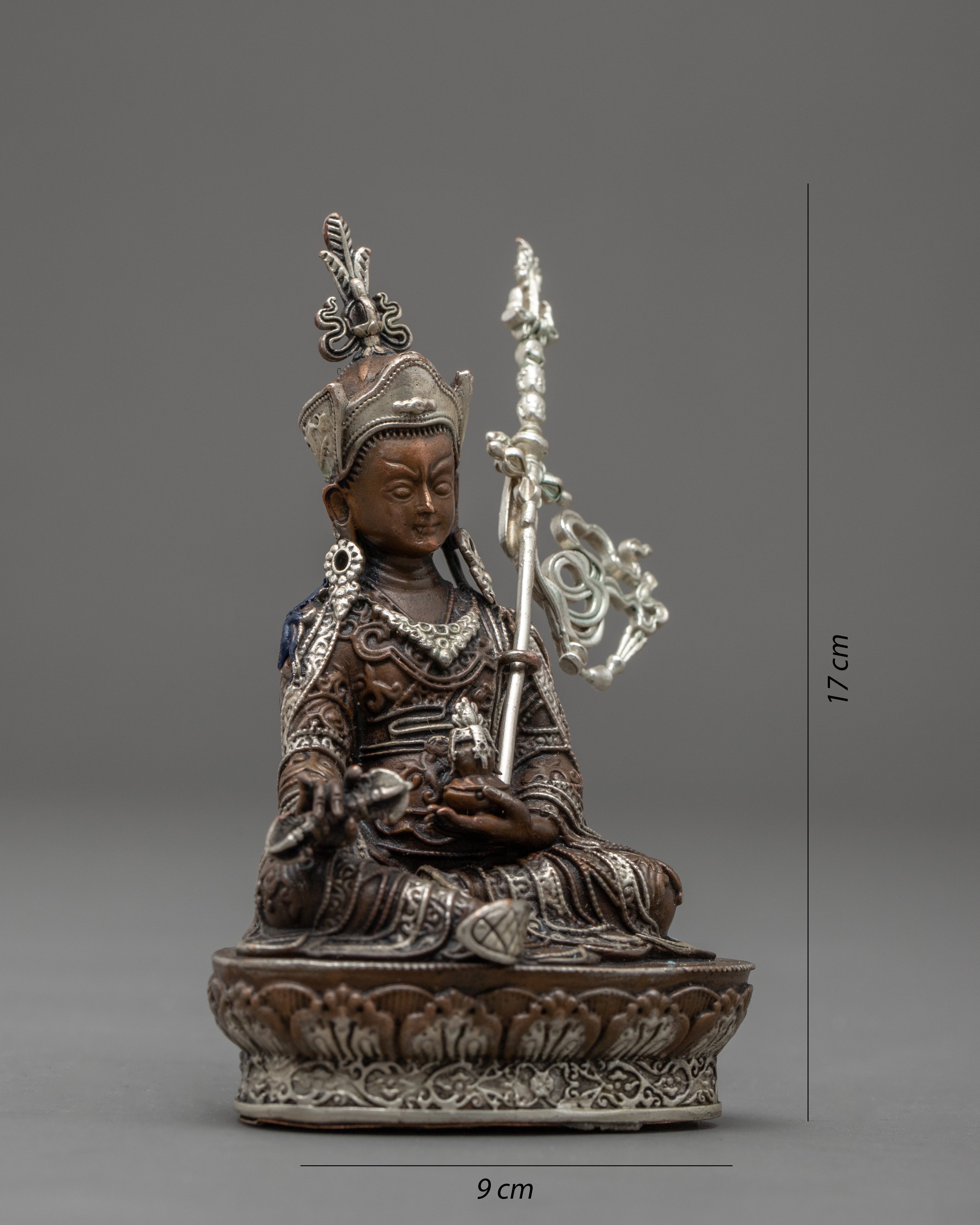 Copper Guru Rinpoche Statue | Buddhist Art Decor