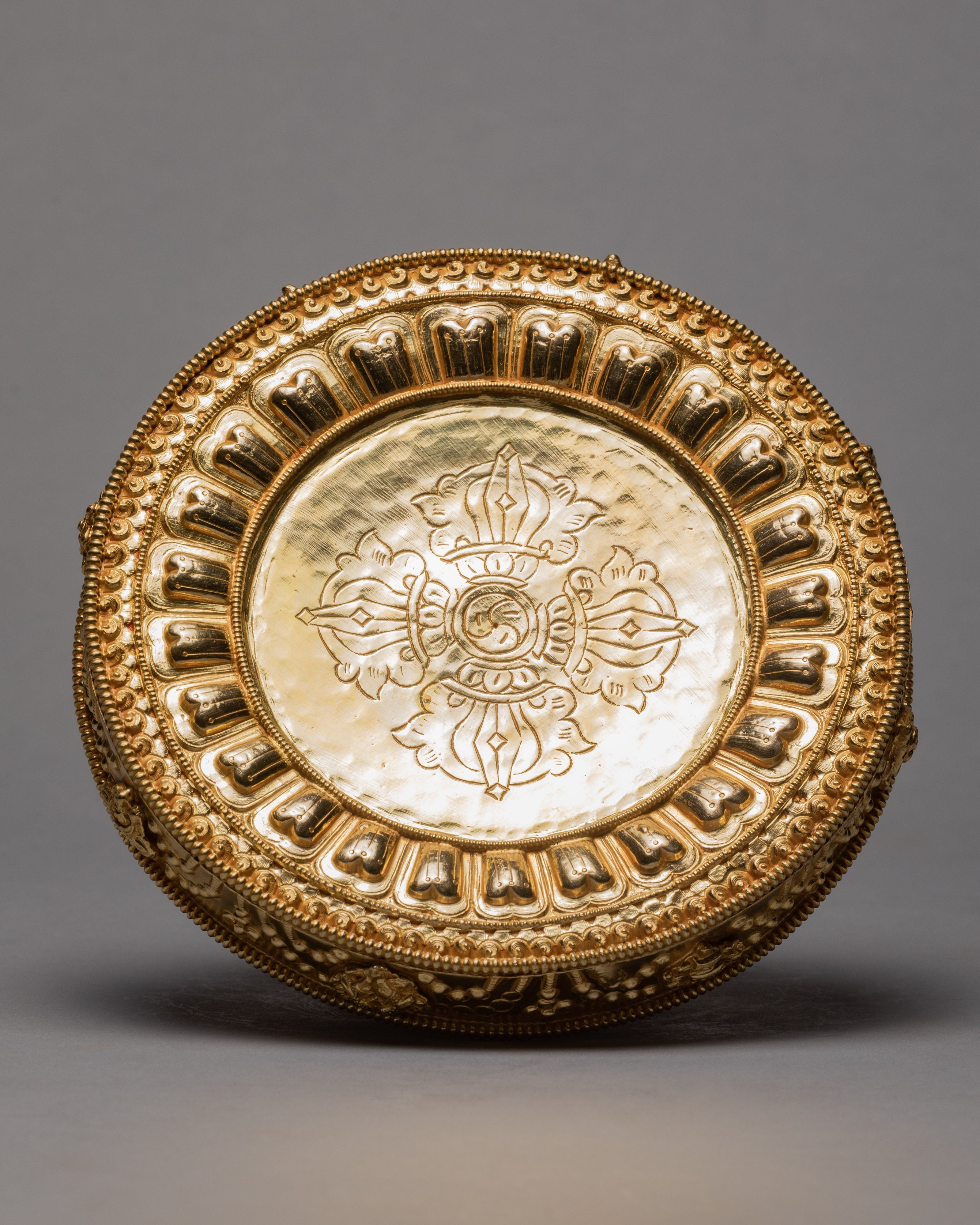 Handcarved Mandala Set | Religious Artifacts | Gold Plated Mandala Set