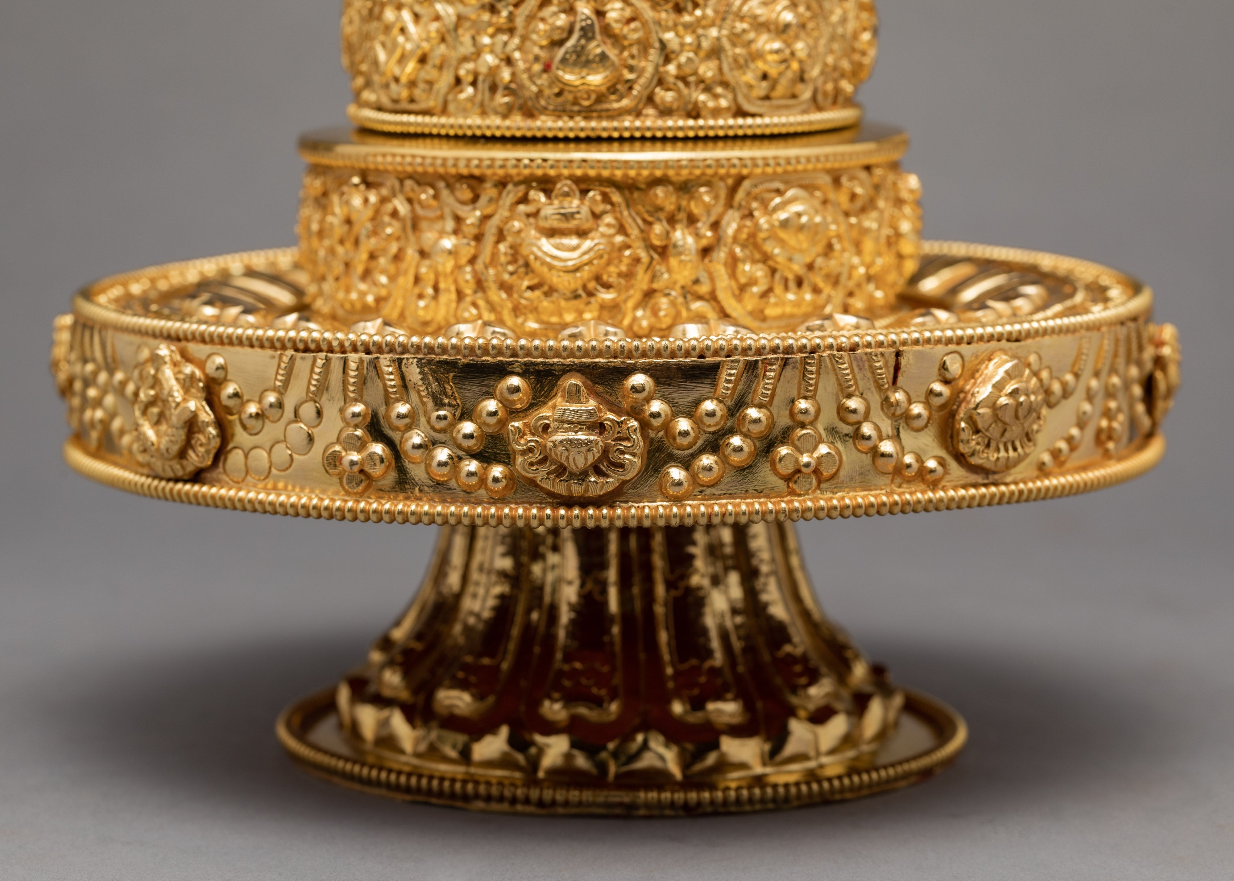 Handcarved Mandala Set | Religious Artifacts | Gold Plated Mandala Set