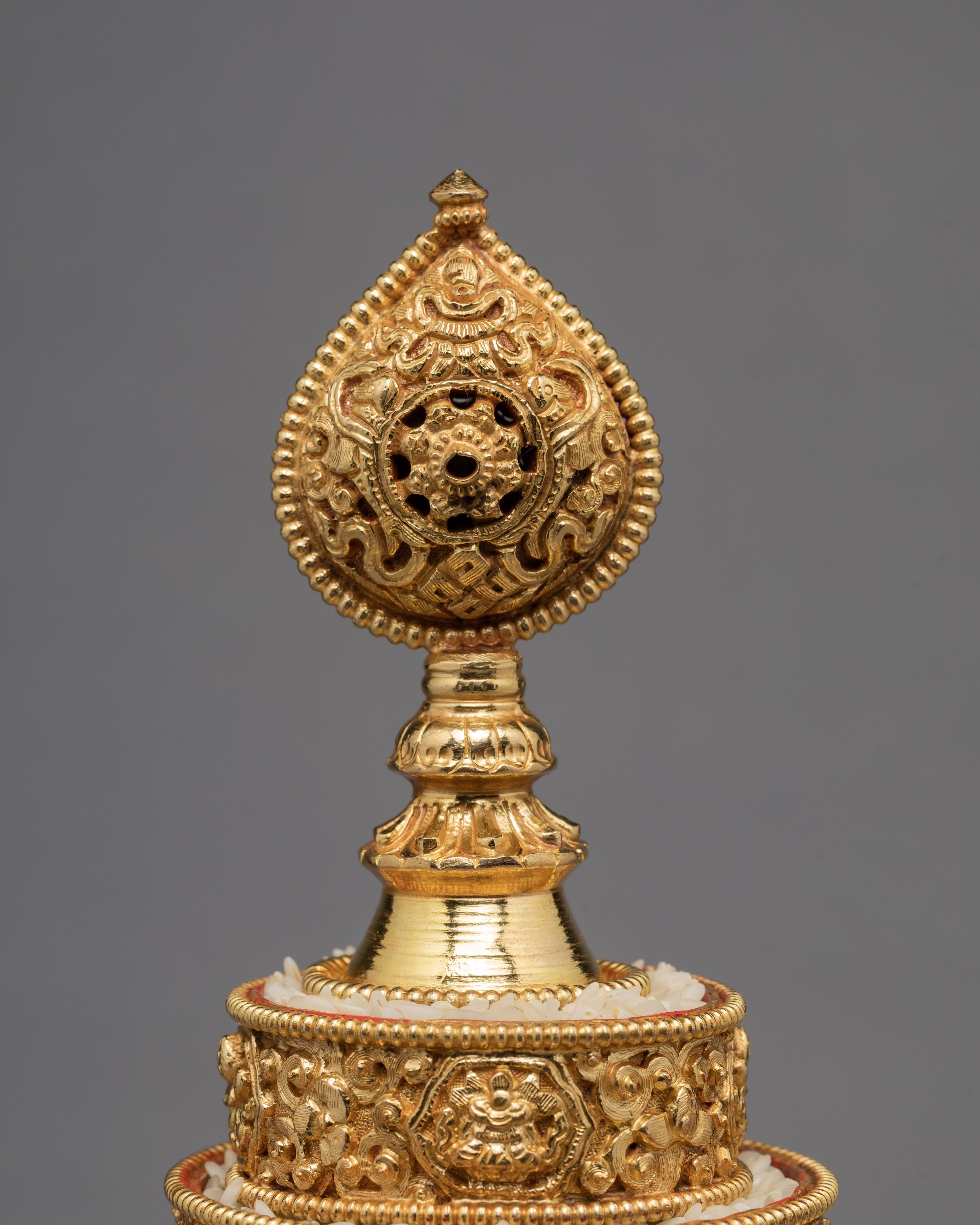 Handcarved Mandala Set | Religious Artifacts | Gold Plated Mandala Set