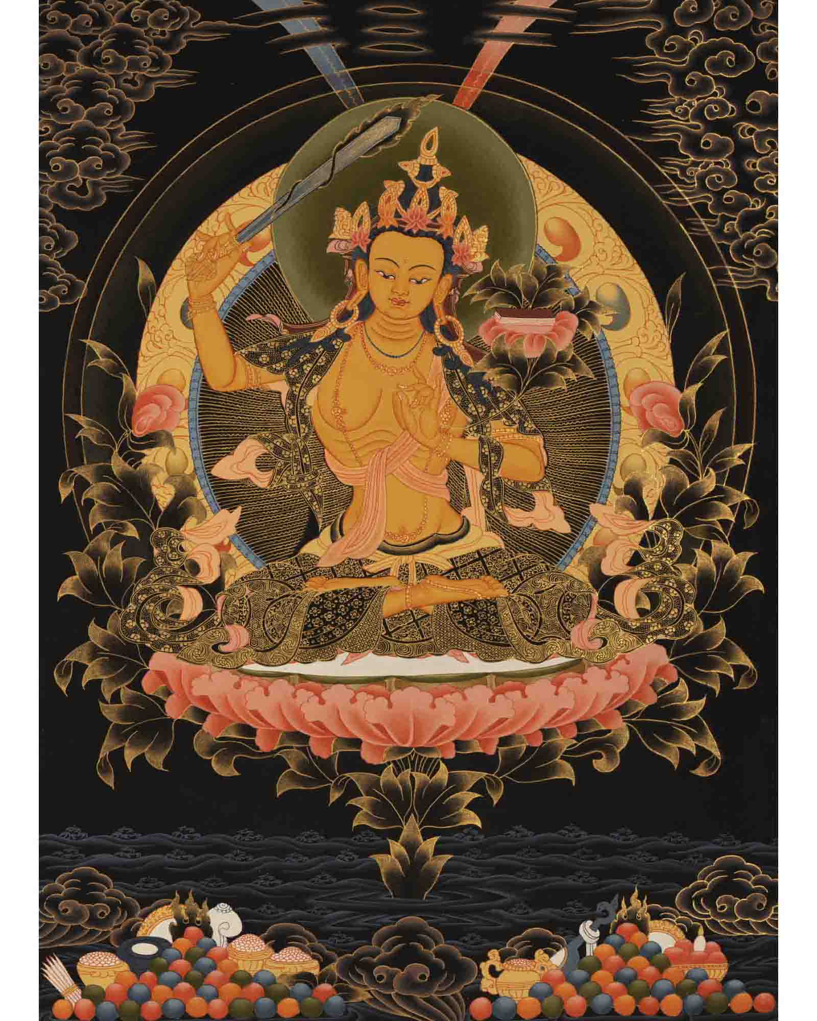 Manjushree Bodhisattva Thangka | Buddhist Religious Paintings