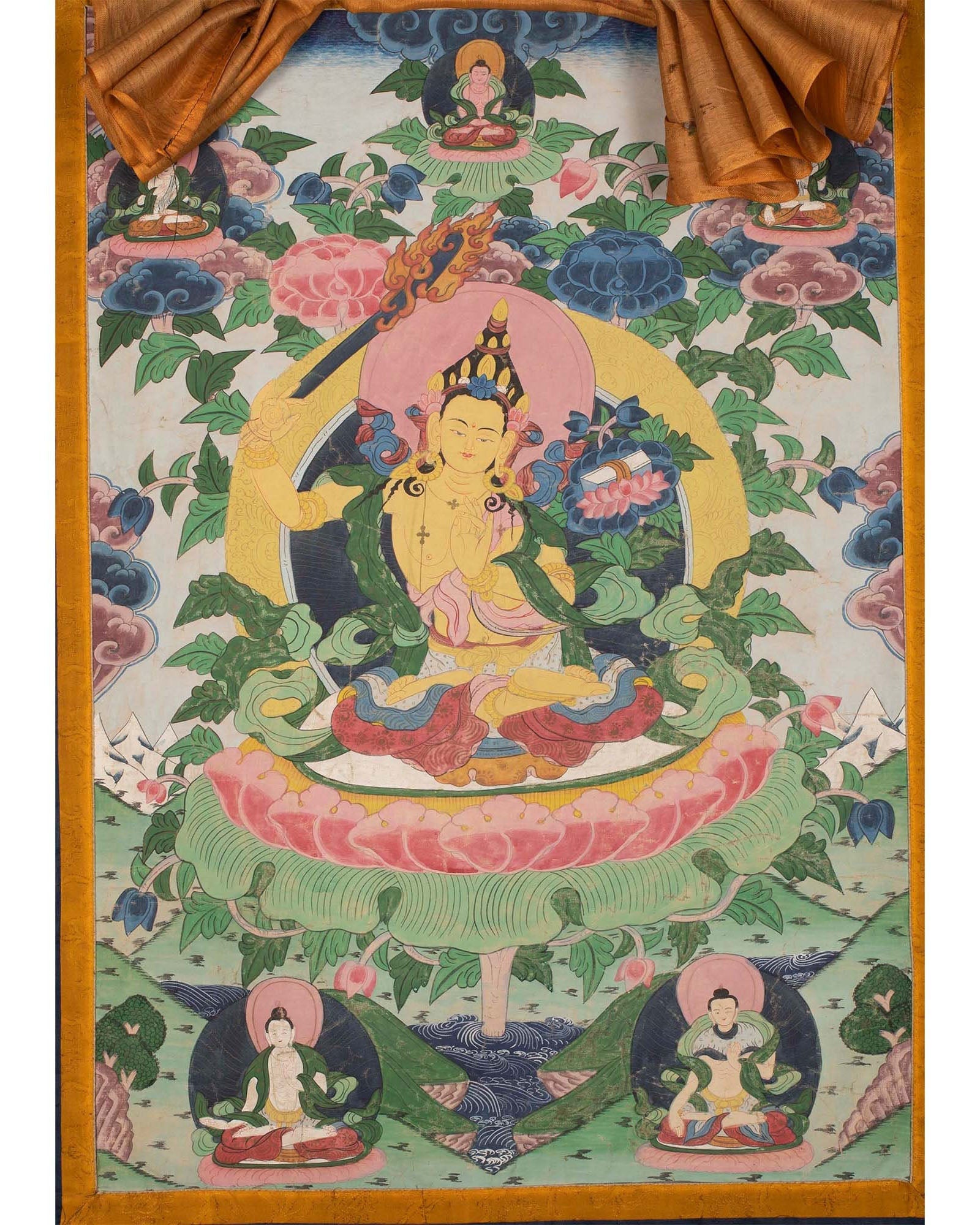 Manjushree Thangka | Vintage Thangka painting