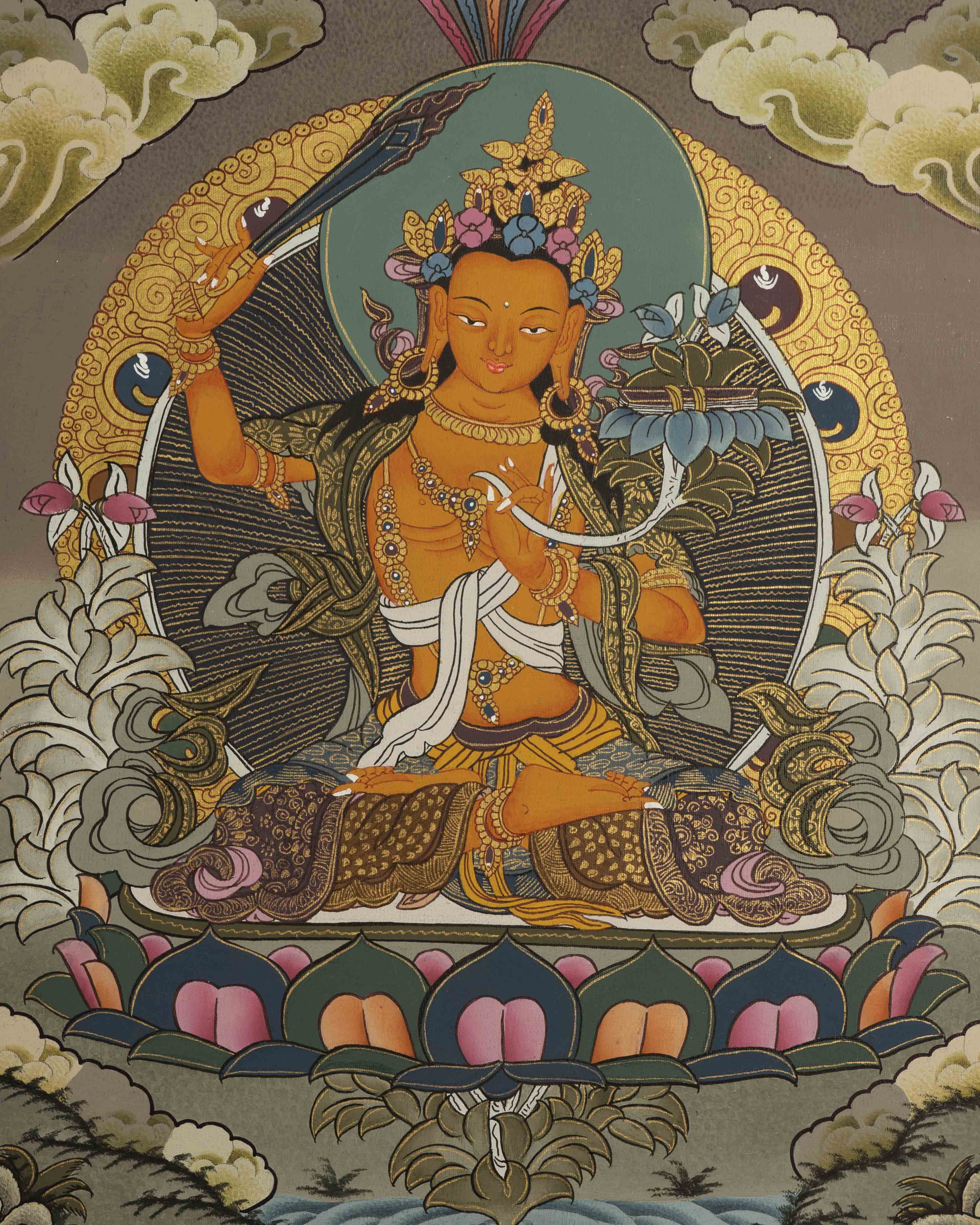 Manjushree Thangka Art | HandPainted Buddhist Art
