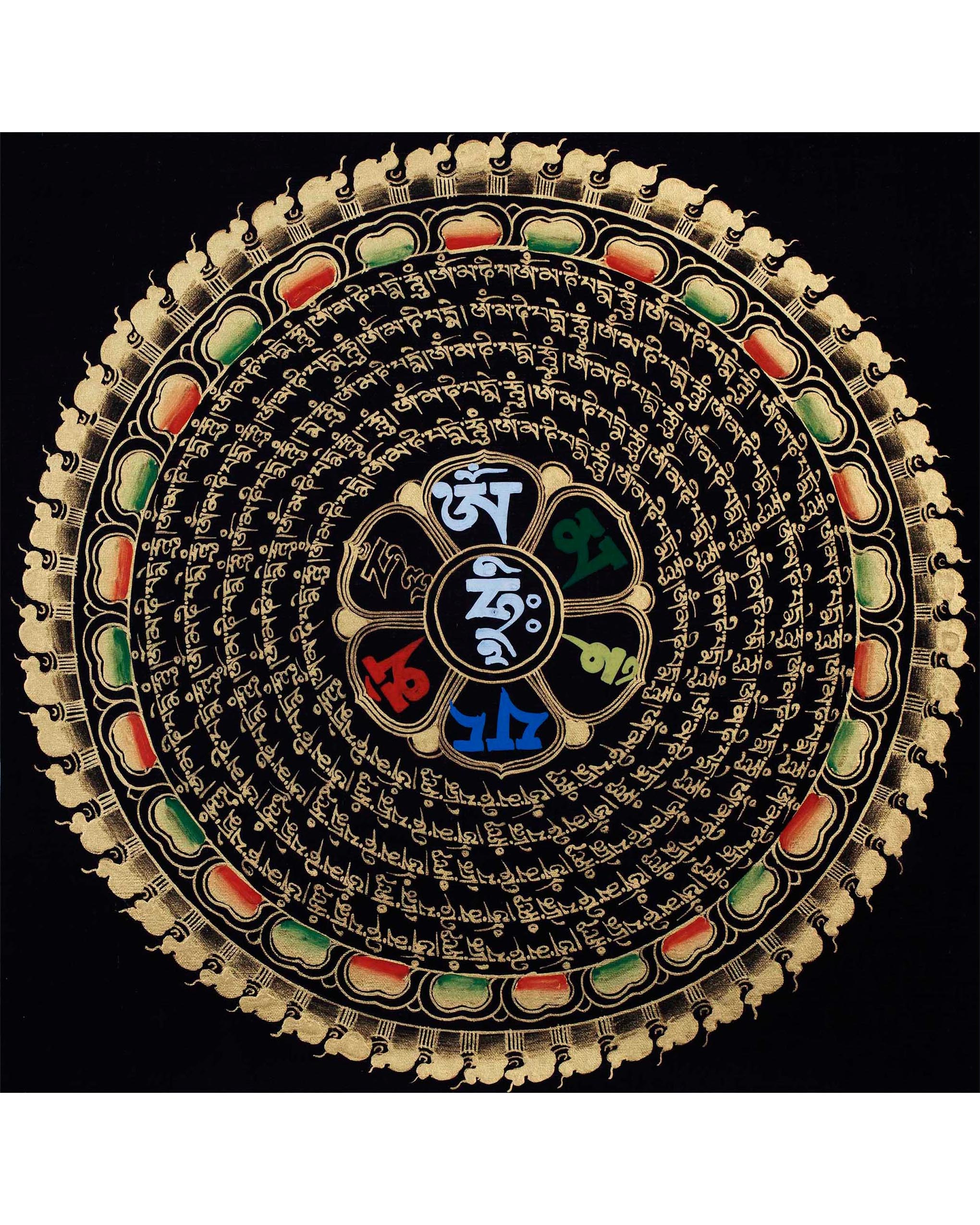 Mantra Mandala Thangka | Spiritual Art for Meditation and Yoga