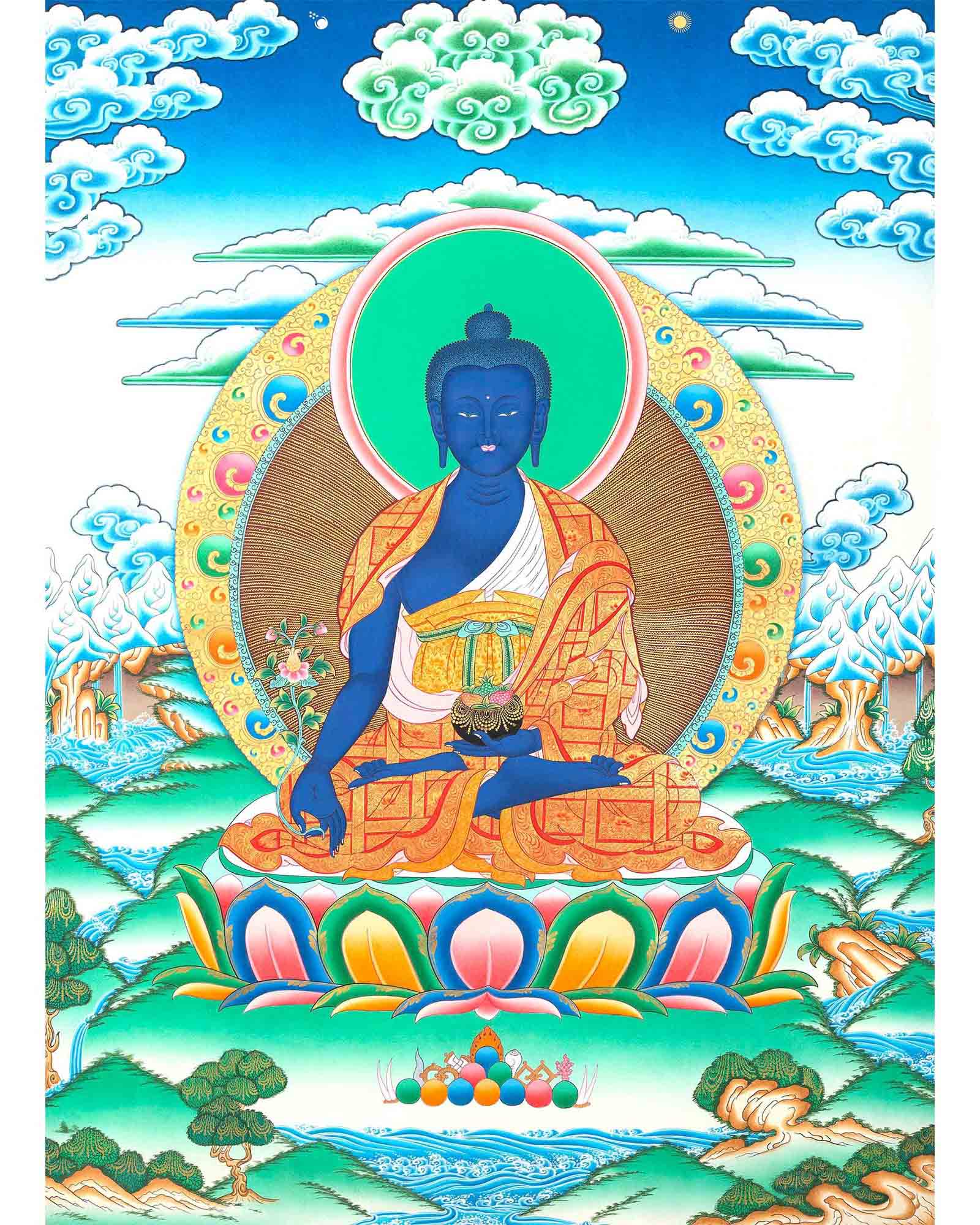 Medicine Buddha Thangka | Bhaisajyaguru Original Healing Art