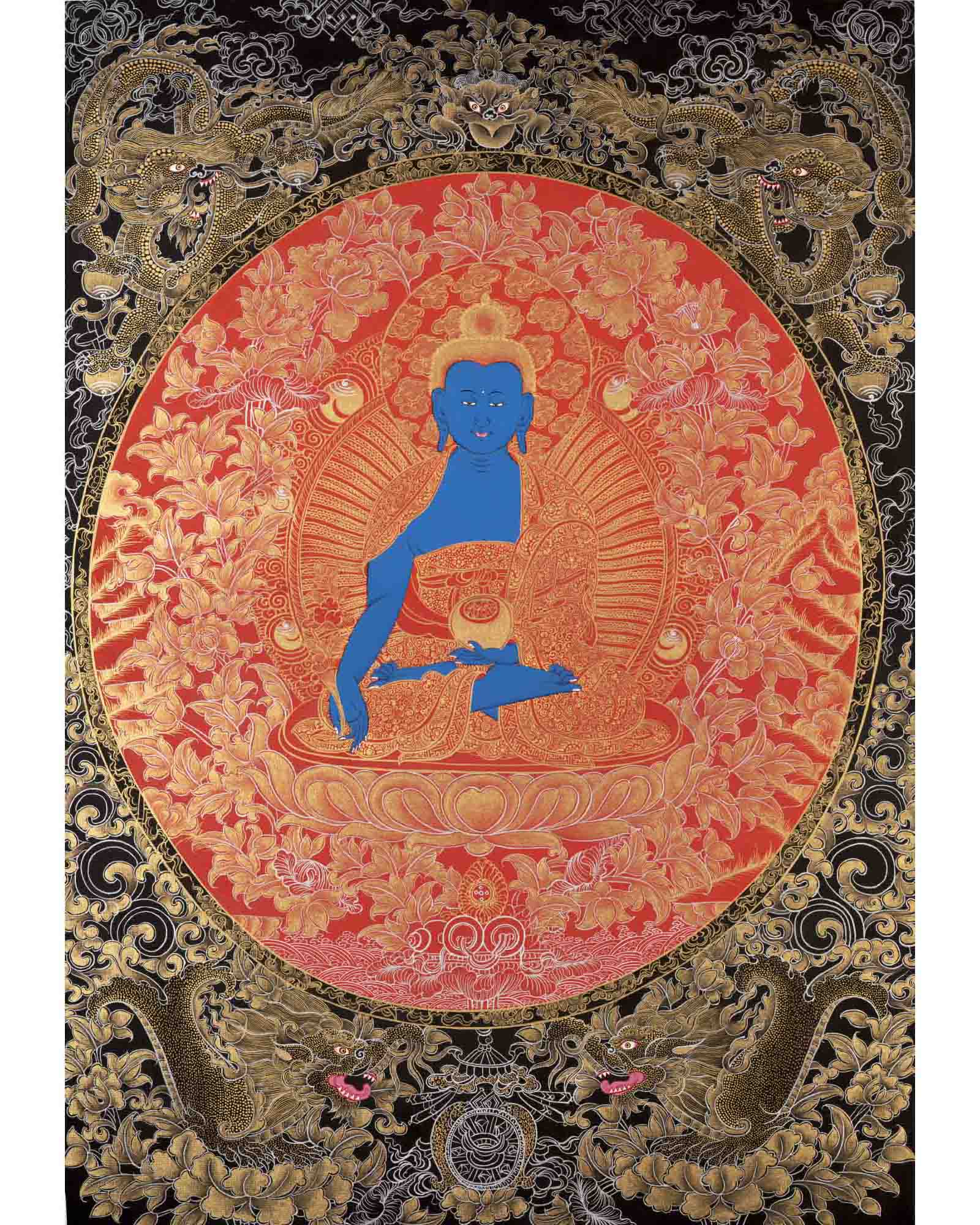 Medicine Buddha Thangka | Traditional Tibetan Painting | Wall Decors