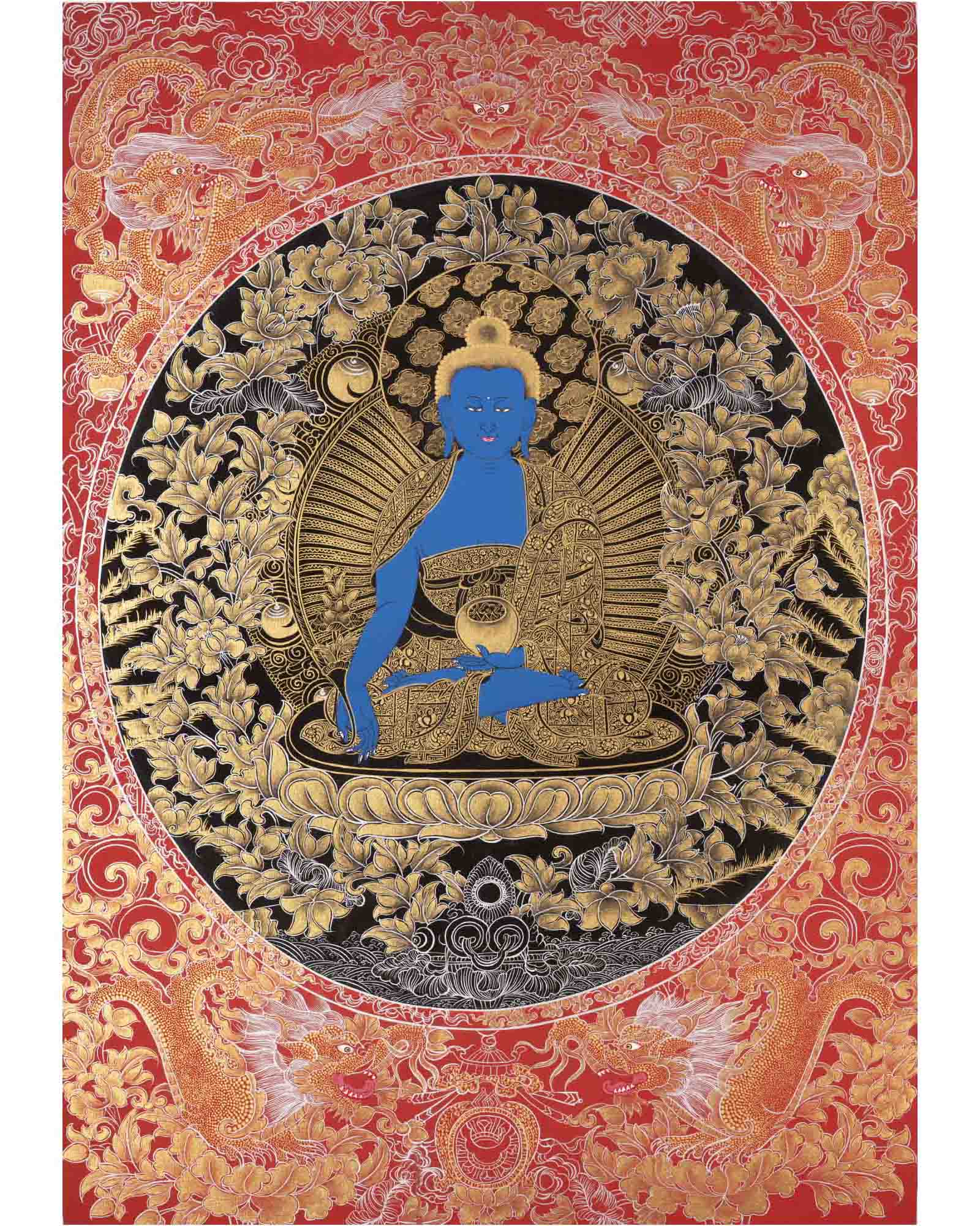 Medicine Buddha | Original Hand-Painted Thangka | Religious Gifts