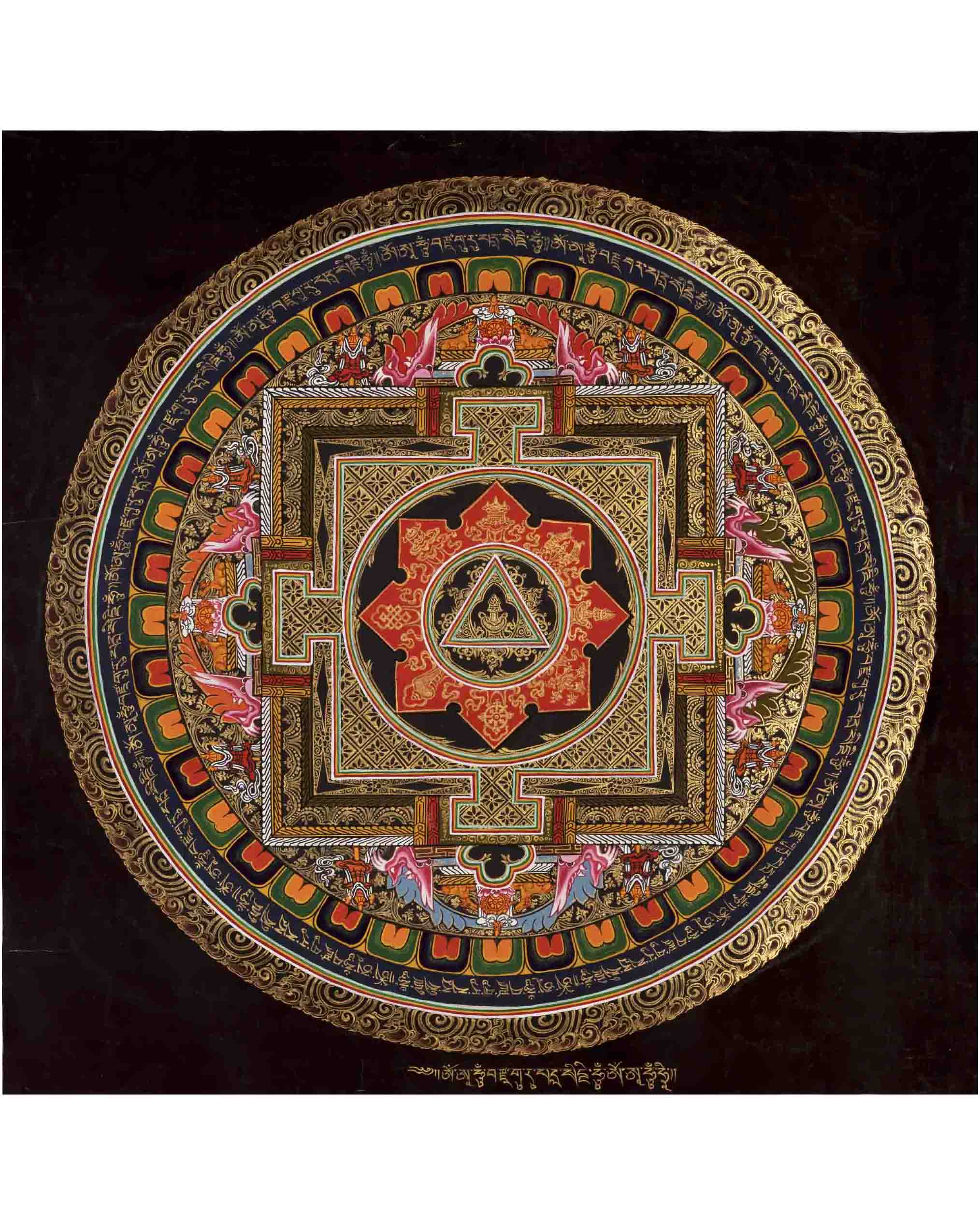 Meditative Mandala Thangka | Traditional Tibetan Art | Wall Decors