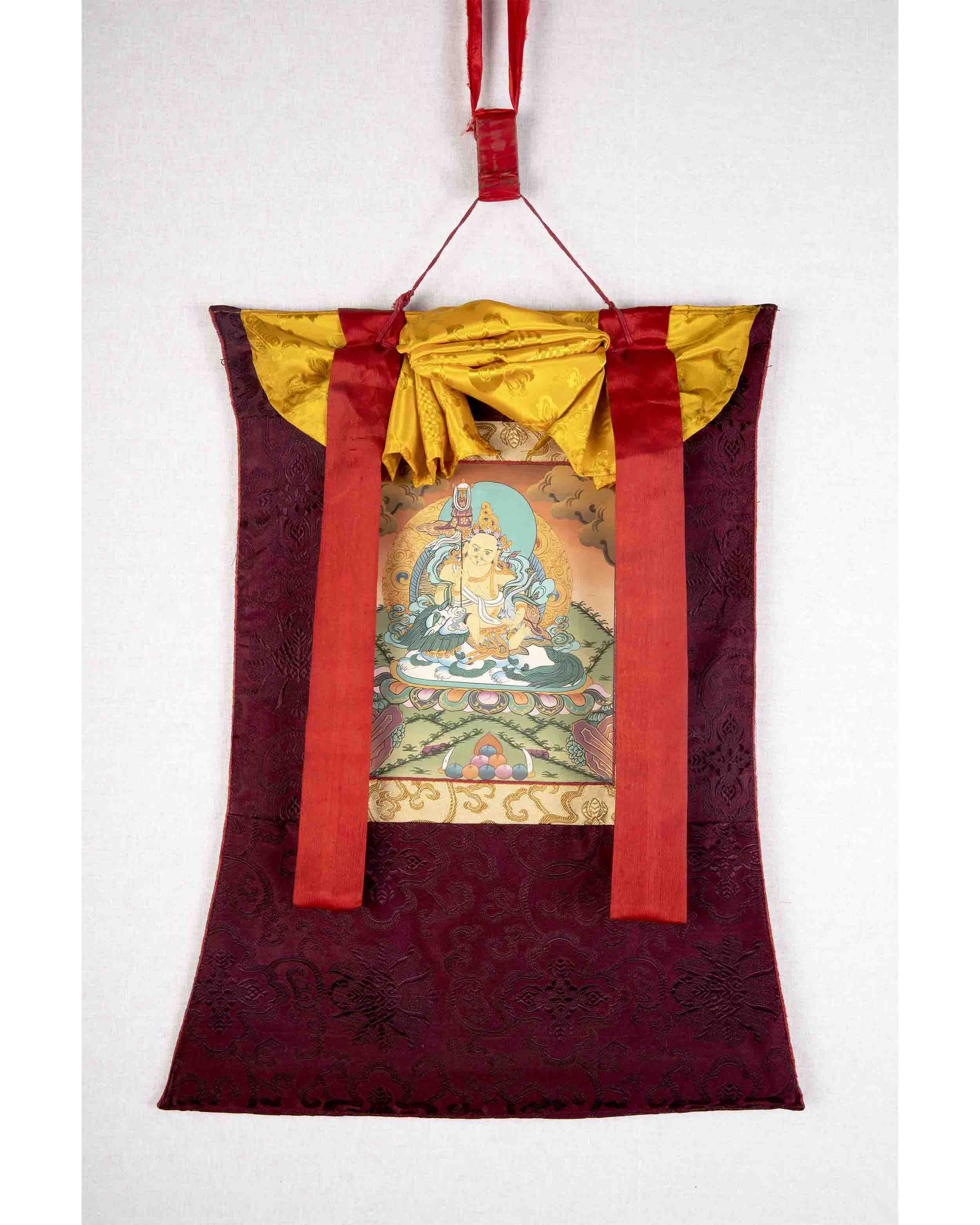 Namtose Thangka Painting With Brocade | Tibetan Buddhism Art
