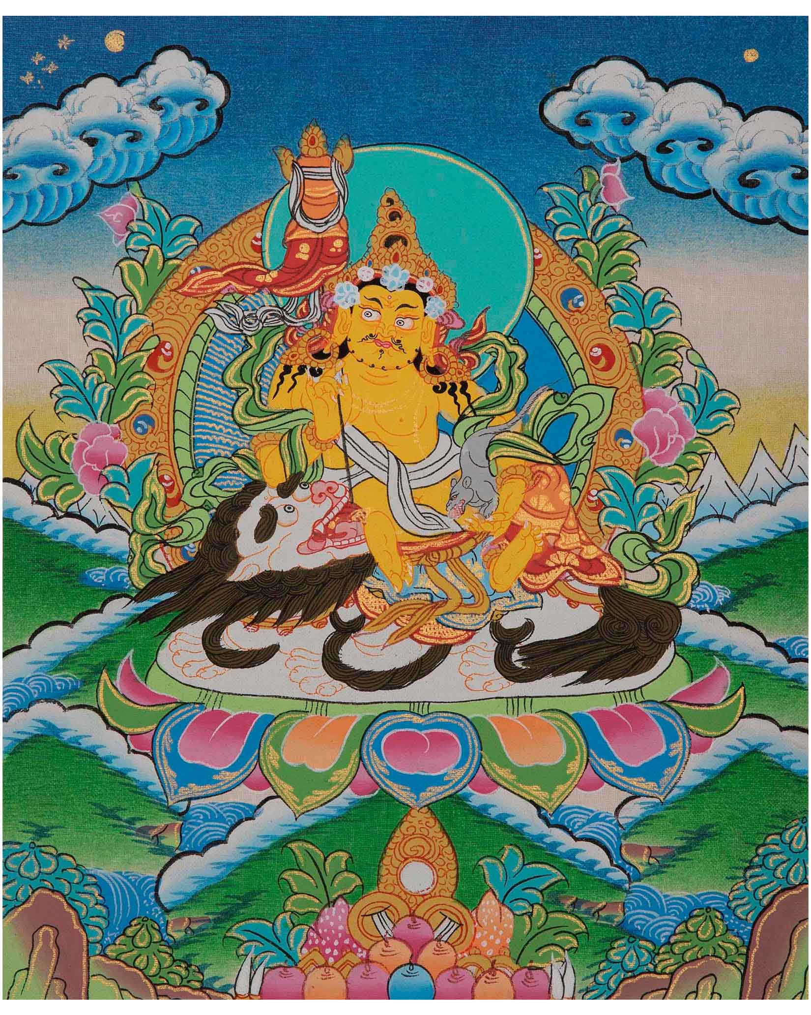 Namtoshe Jambhala Thangka | Best Quality Zambhala Tibetan Painting