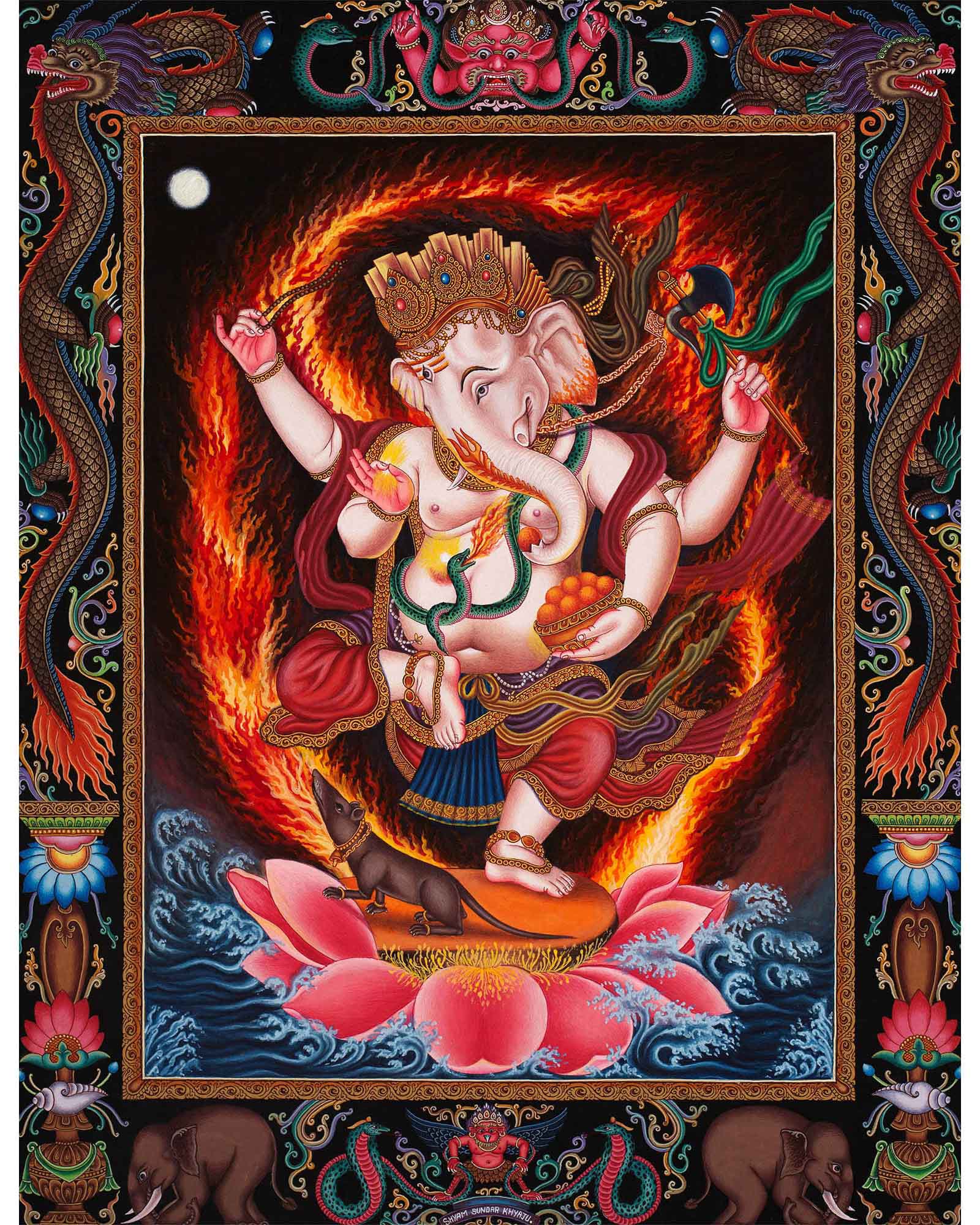 Ganesh Thangka Art | Newari Thangka Painting