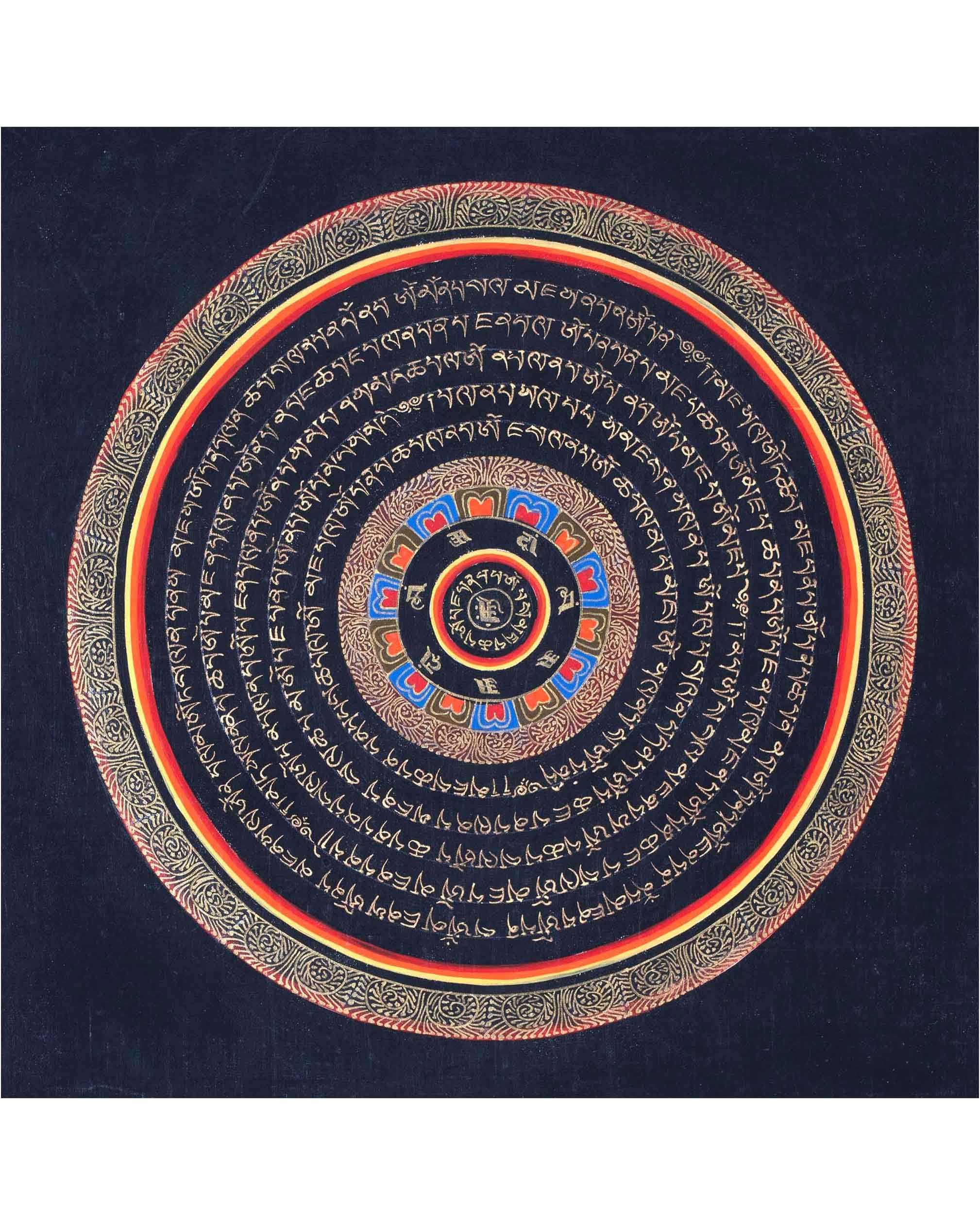 Om Mandala Thangka | Spiritual Wall Art For Meditation | Small Size Wall Decor