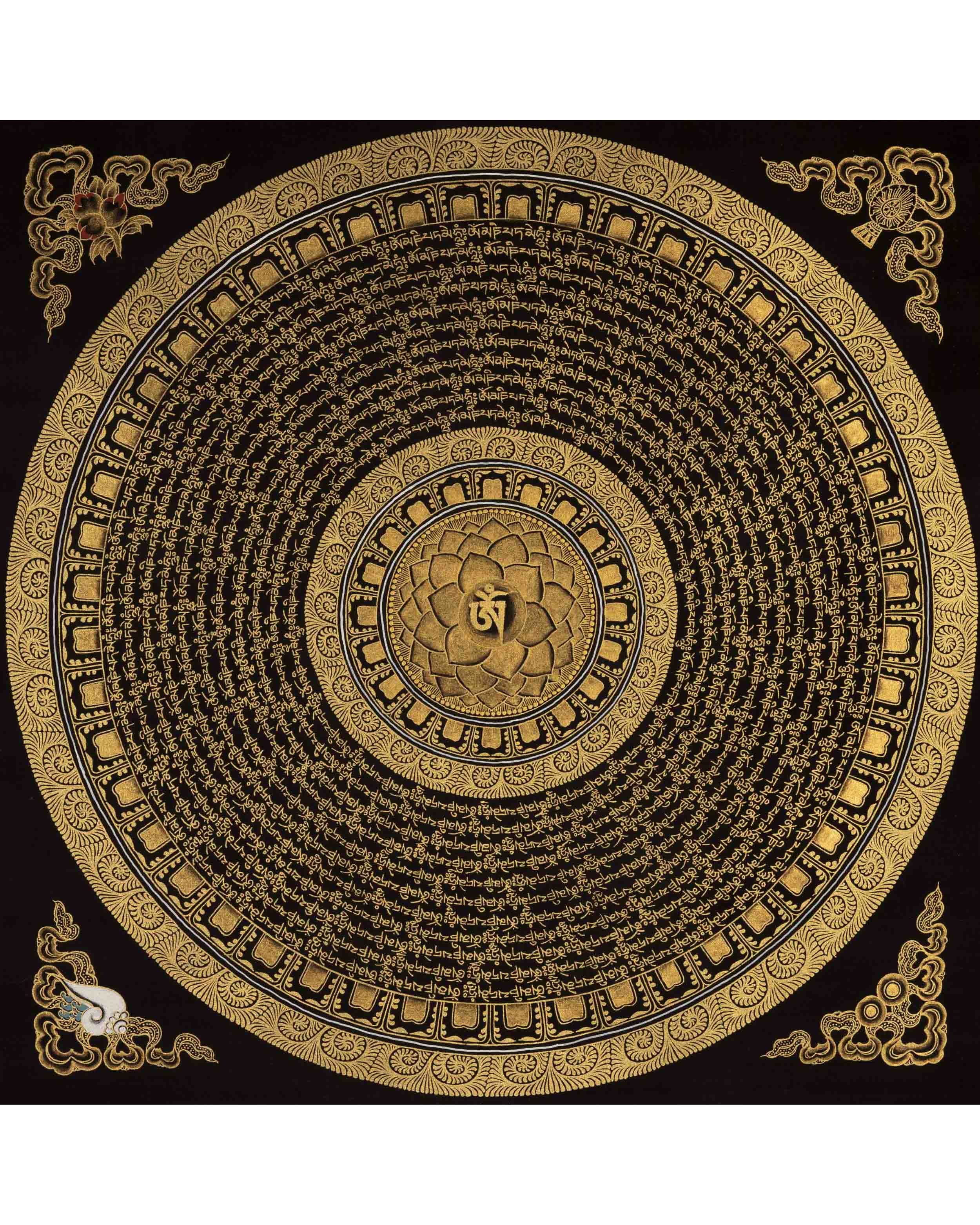 Om Mantra Thangka | Buddhist Traditional Painting | Wall Decoration