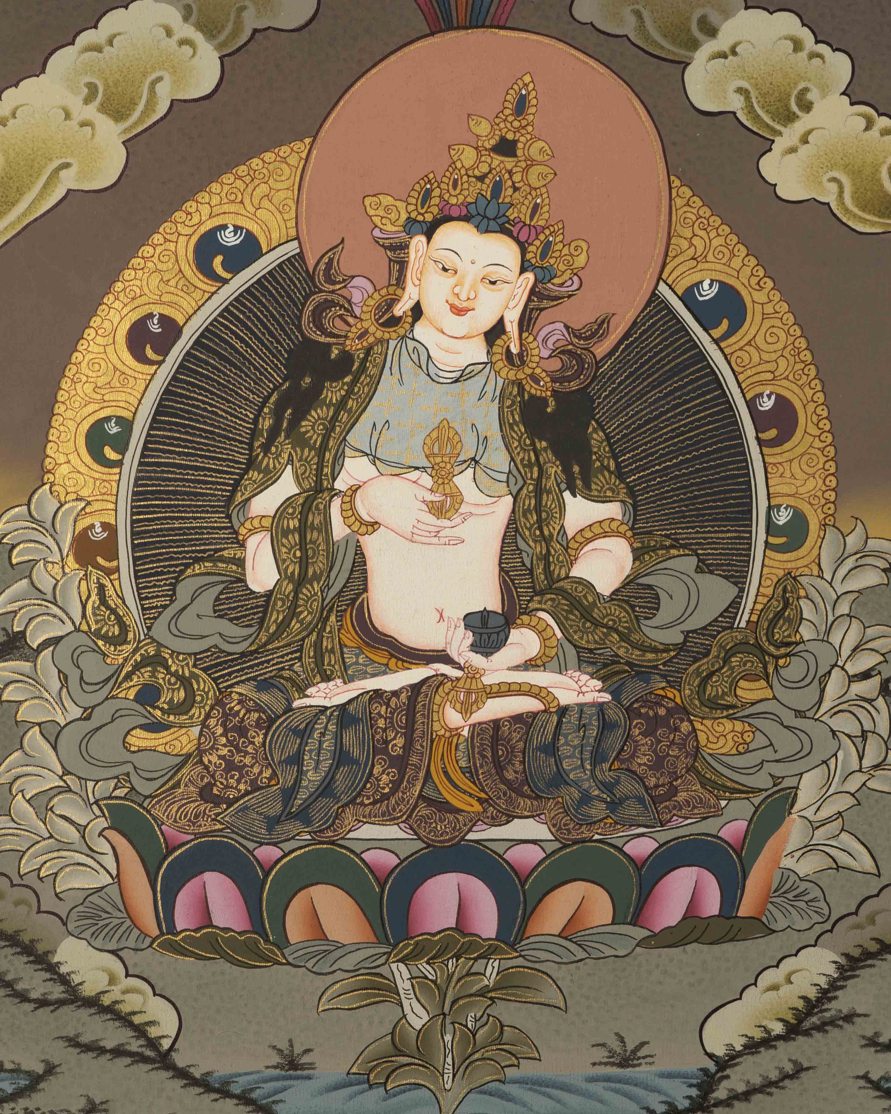 Painting Of Vajrasattva | Tibetan Buddhist Thangka