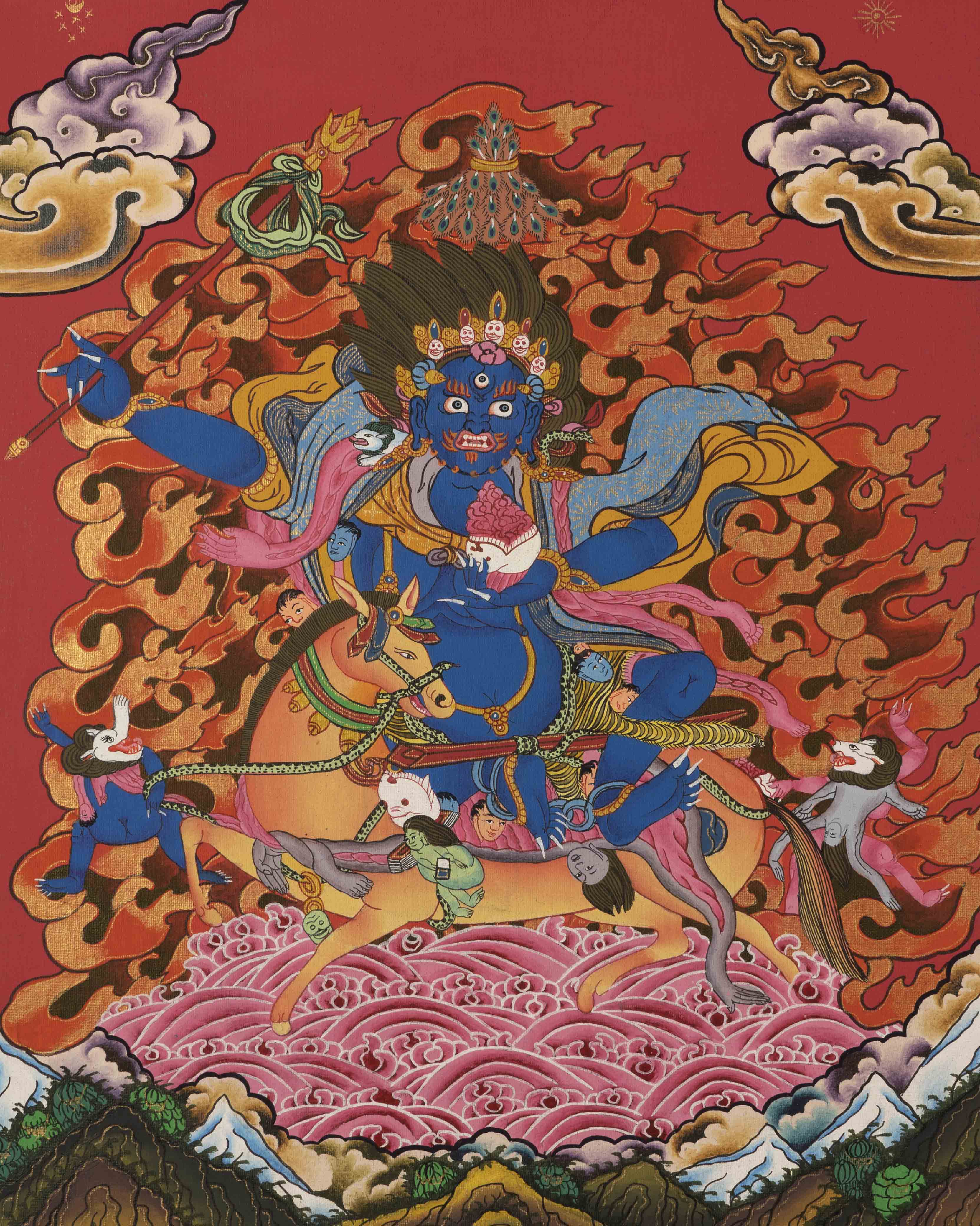 Palden Lhamo Thangka | Religious Buddhist Altar Art Decor