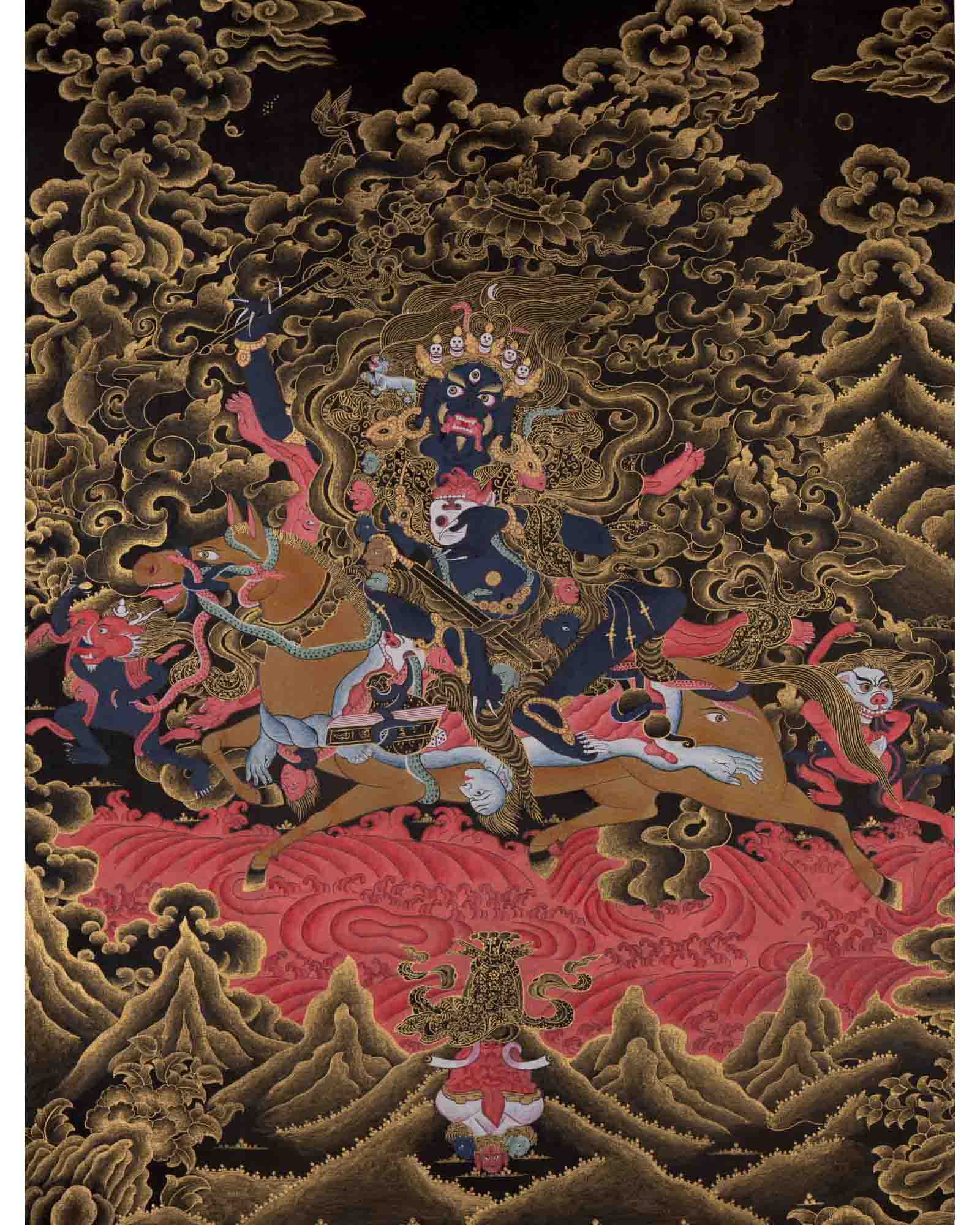 Palden Lhamo | Traditional Tibetan Thangka | Religious Wall Decors