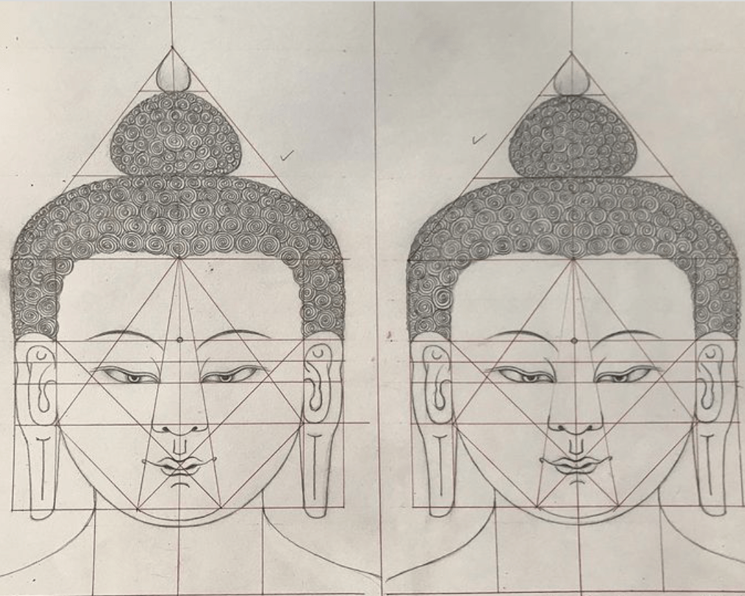 Shakyamuni Buddha, Vajrayana Thangka, Tibetan Thangka in Natural Stone Colors