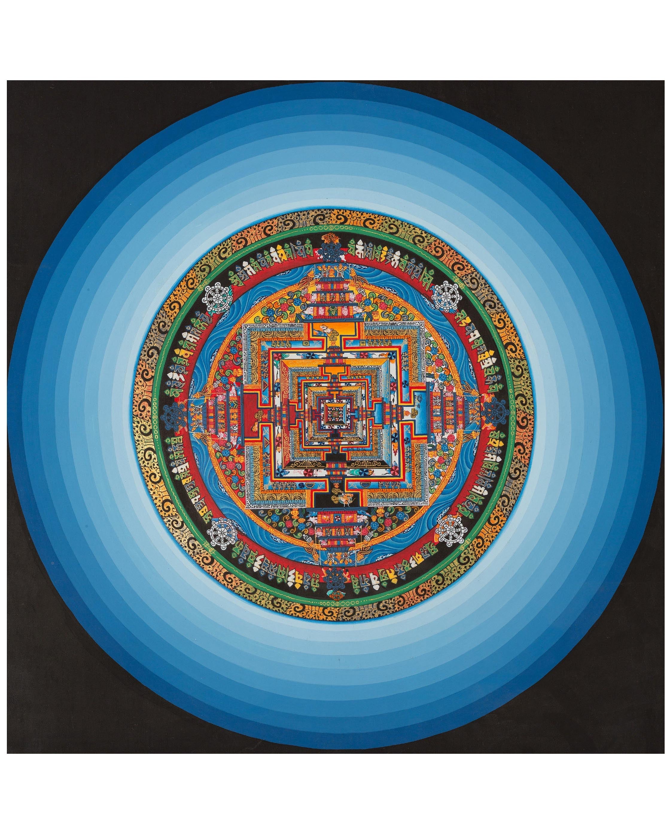 Quality Kalachakra Mandala | Mandala Blue Halo